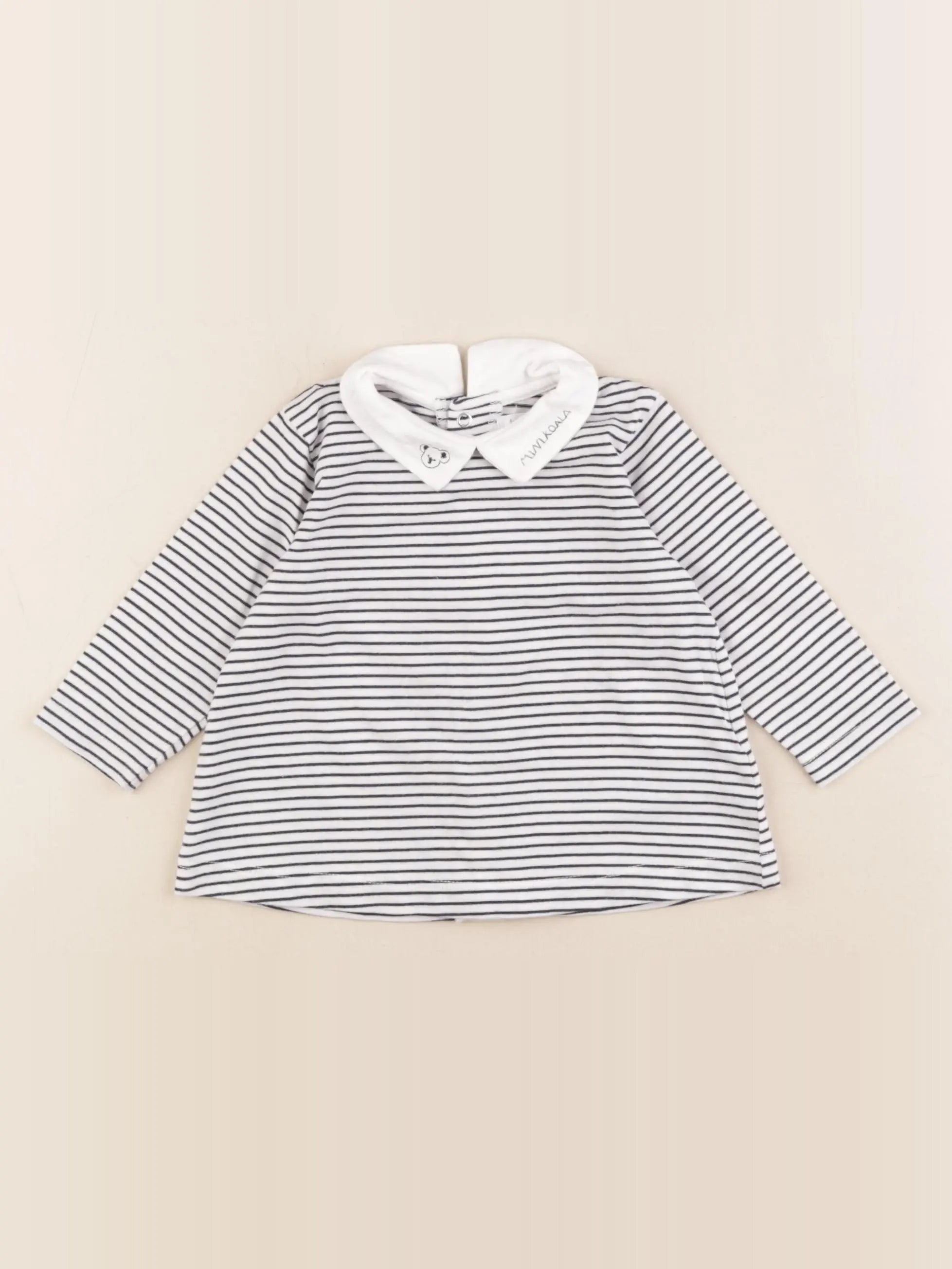 Boutchou - tee-shirt blanc, bleu - 9 mois