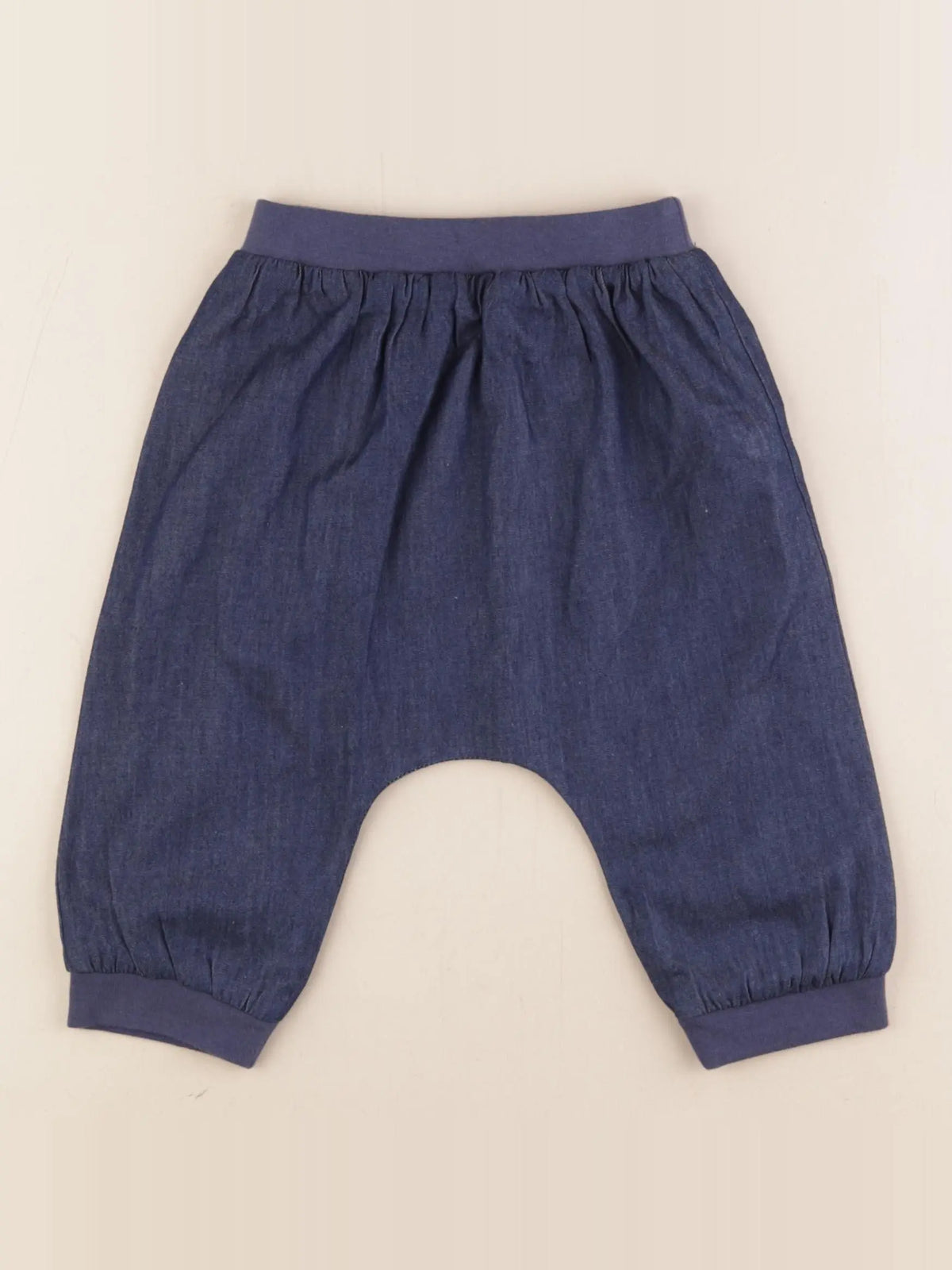 Boutchou - sarouel doublé bleu - 12 mois