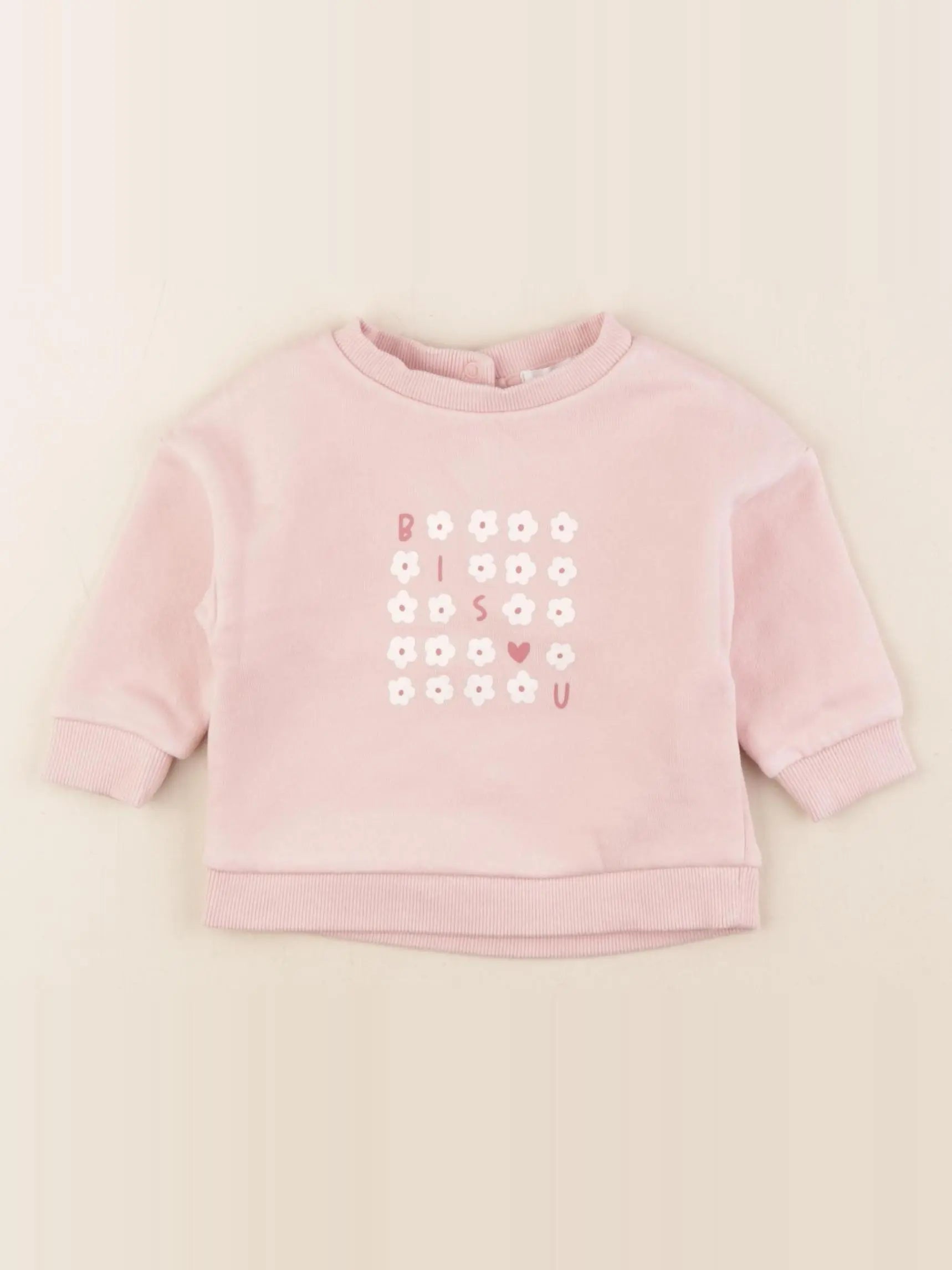 Vertbaudet - sweat rose - 6 mois