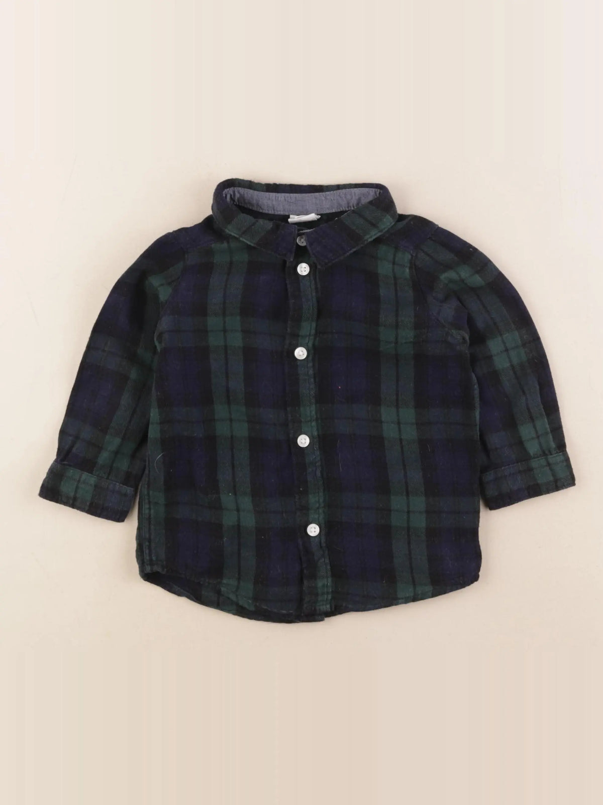 H&M - chemise vert - 6/9 mois