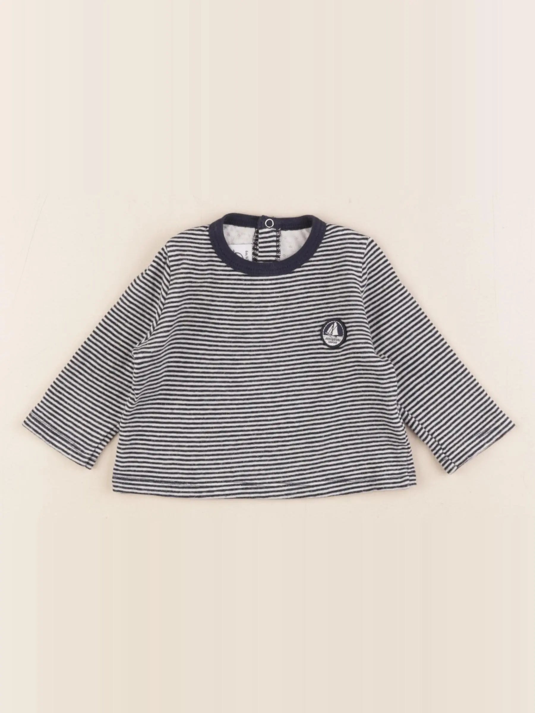 Petit Bateau - tee-shirt bleu - 6 mois