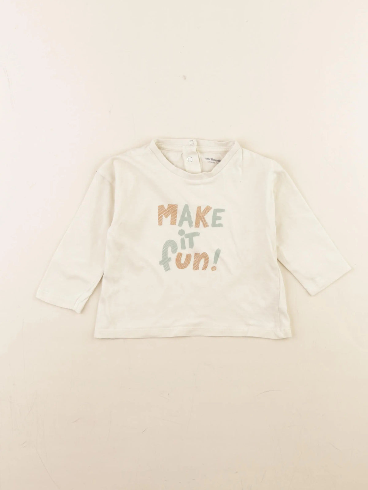 Vertbaudet - tee-shirt blanc - 12 mois