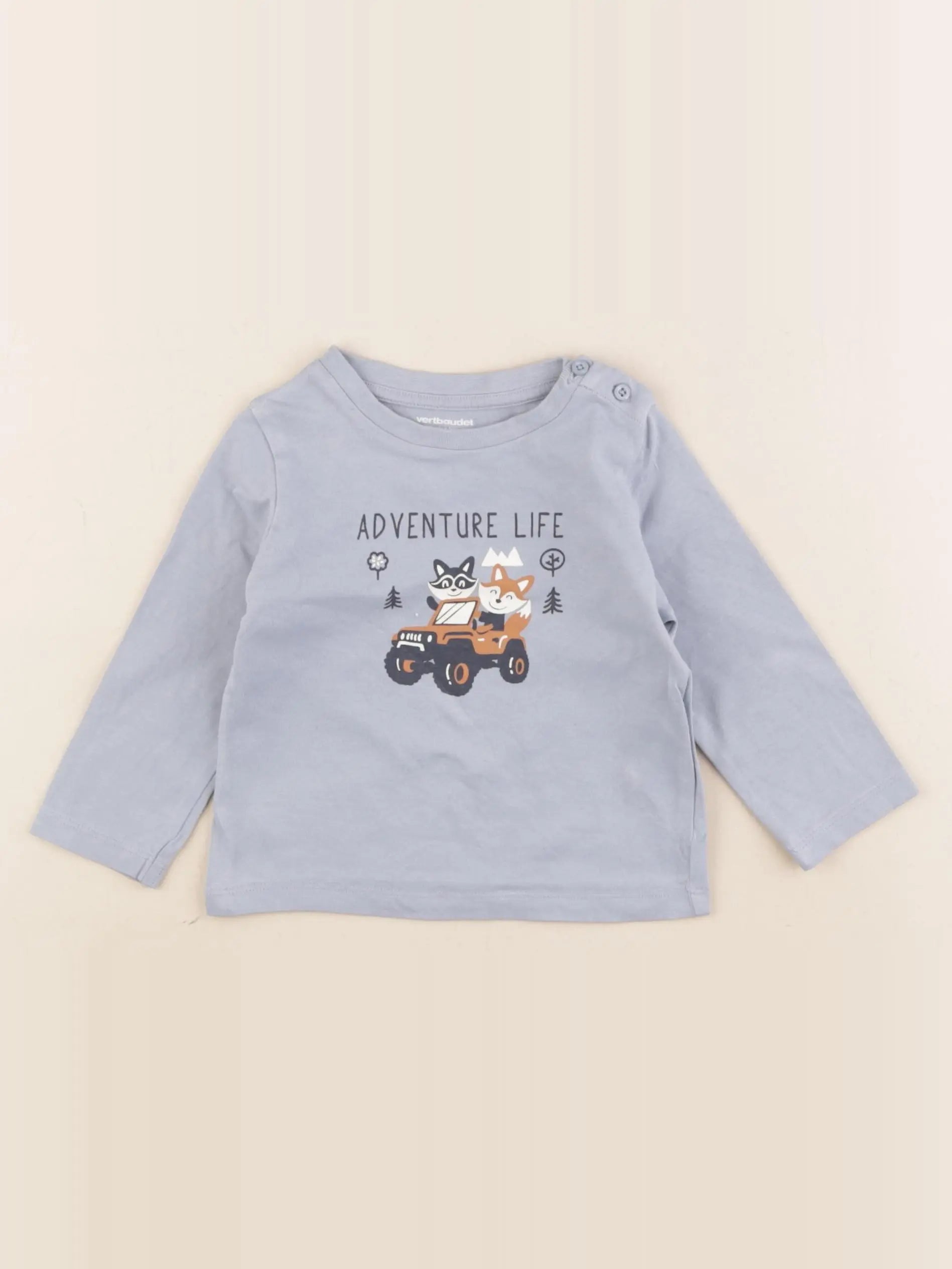 Vertbaudet - tee-shirt bleu - 9 mois