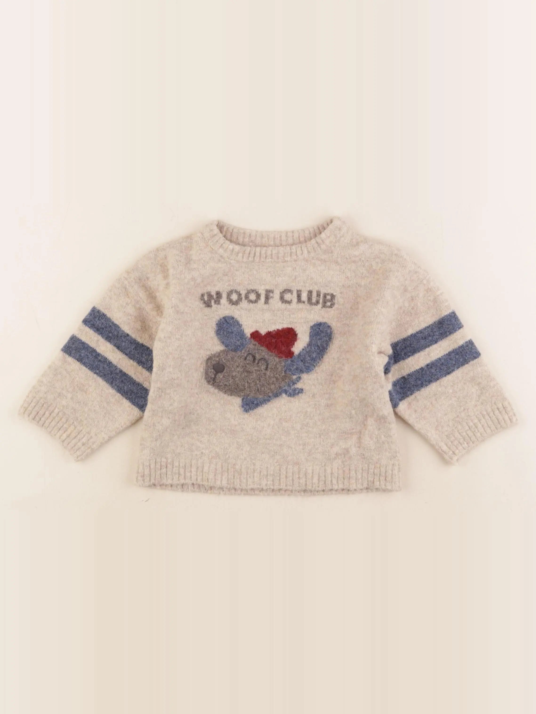 Vertbaudet - pull beige - 9 mois