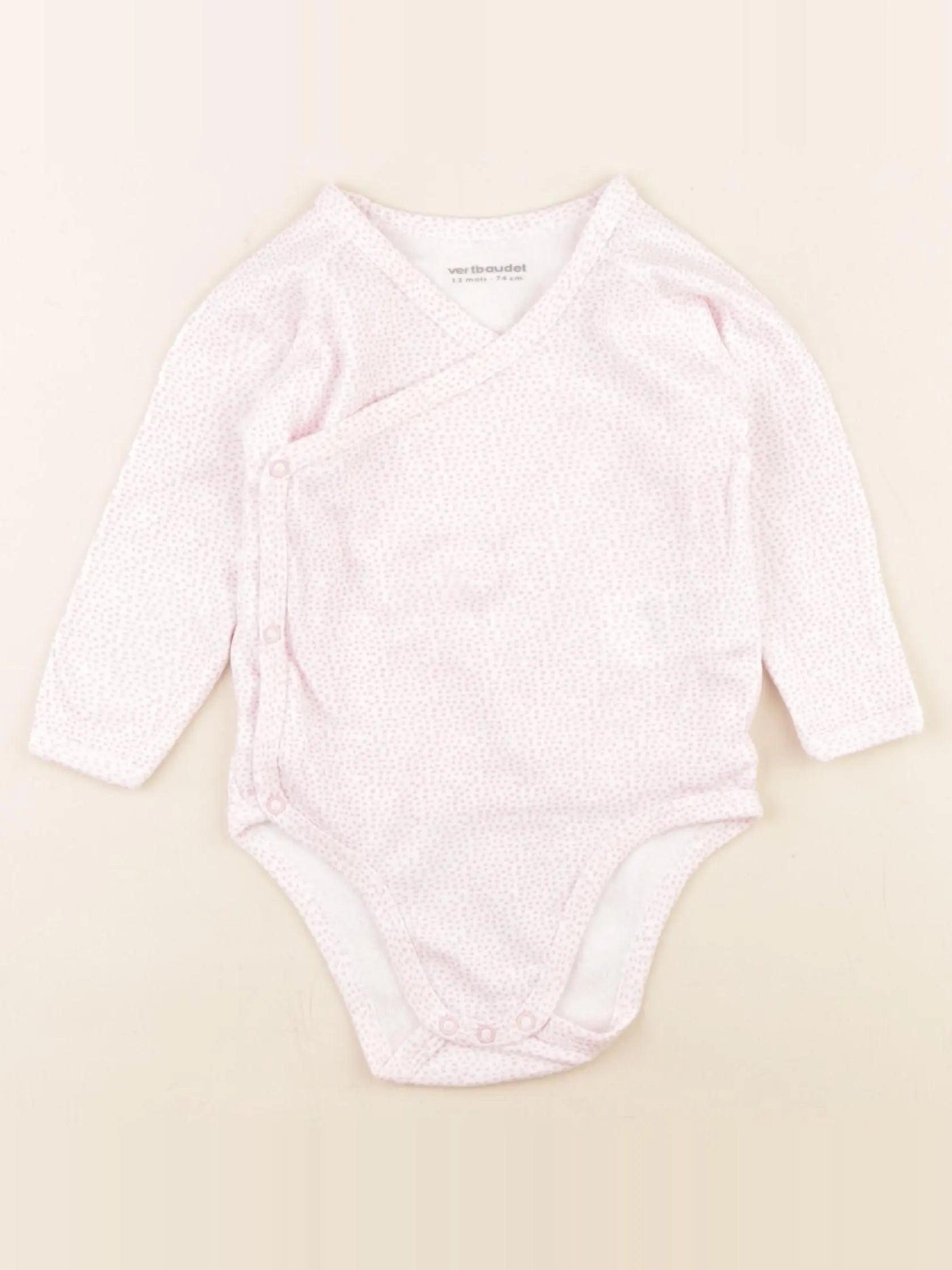 Vertbaudet - body rose - 12 mois