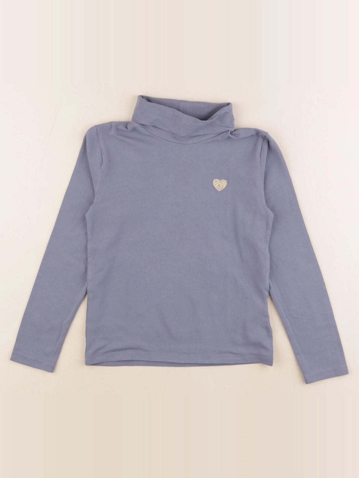 Vertbaudet - sous-pull bleu, or - 8 ans
