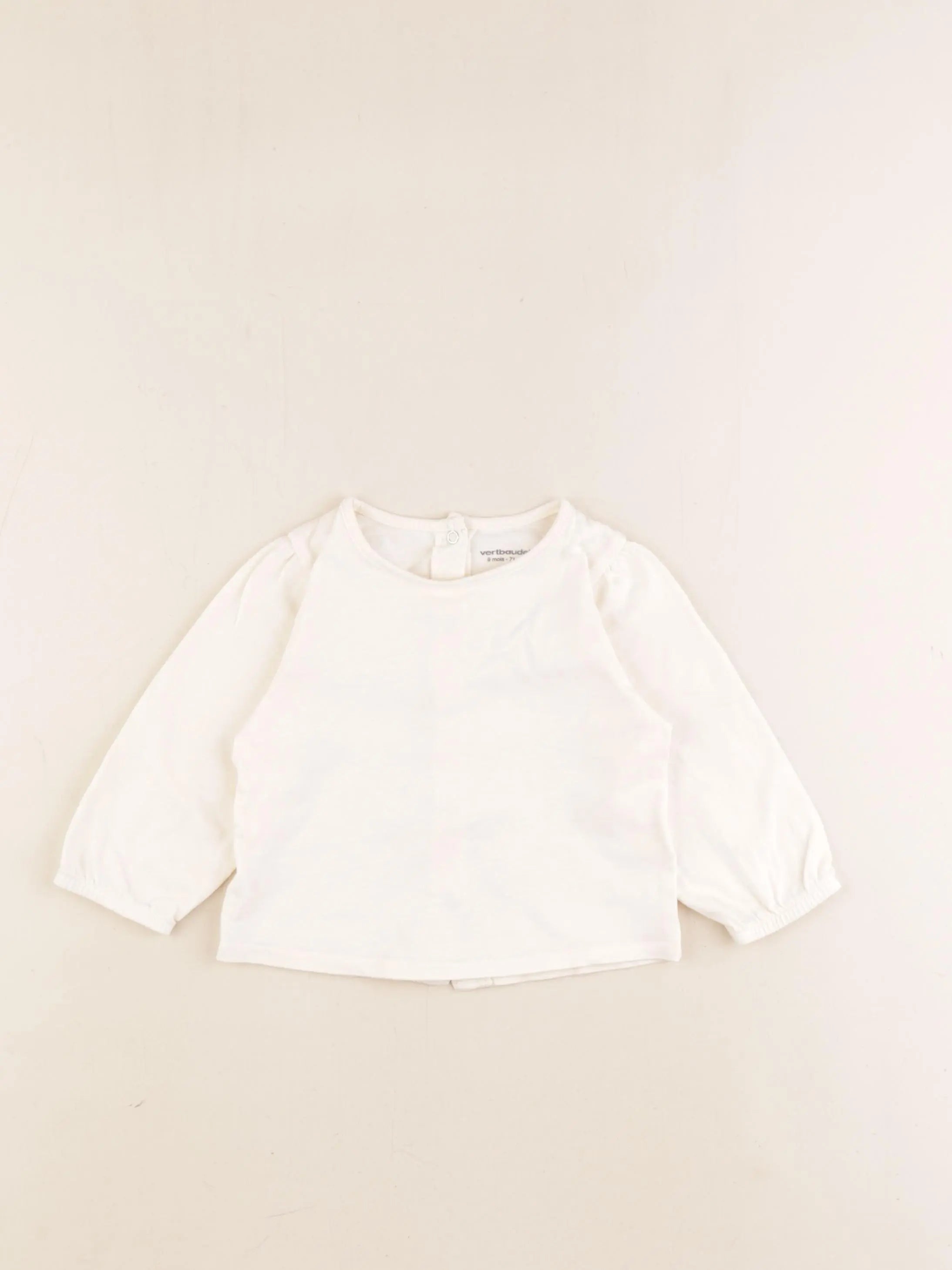 Vertbaudet - tee-shirt beige - 9 mois