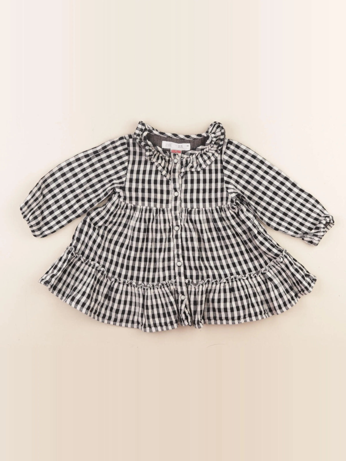 Zara - robe noir, blanc - 9/12 mois