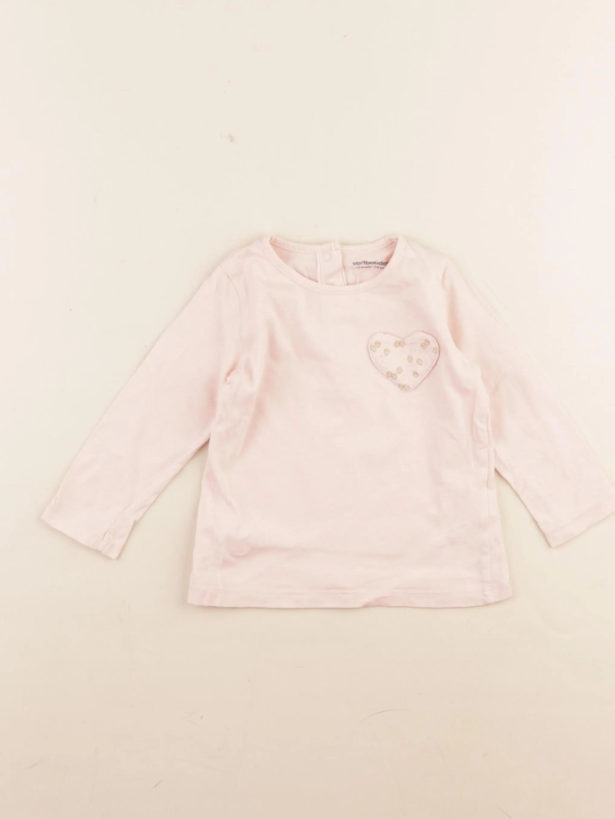 Vertbaudet - tee-shirt rose - 12 mois