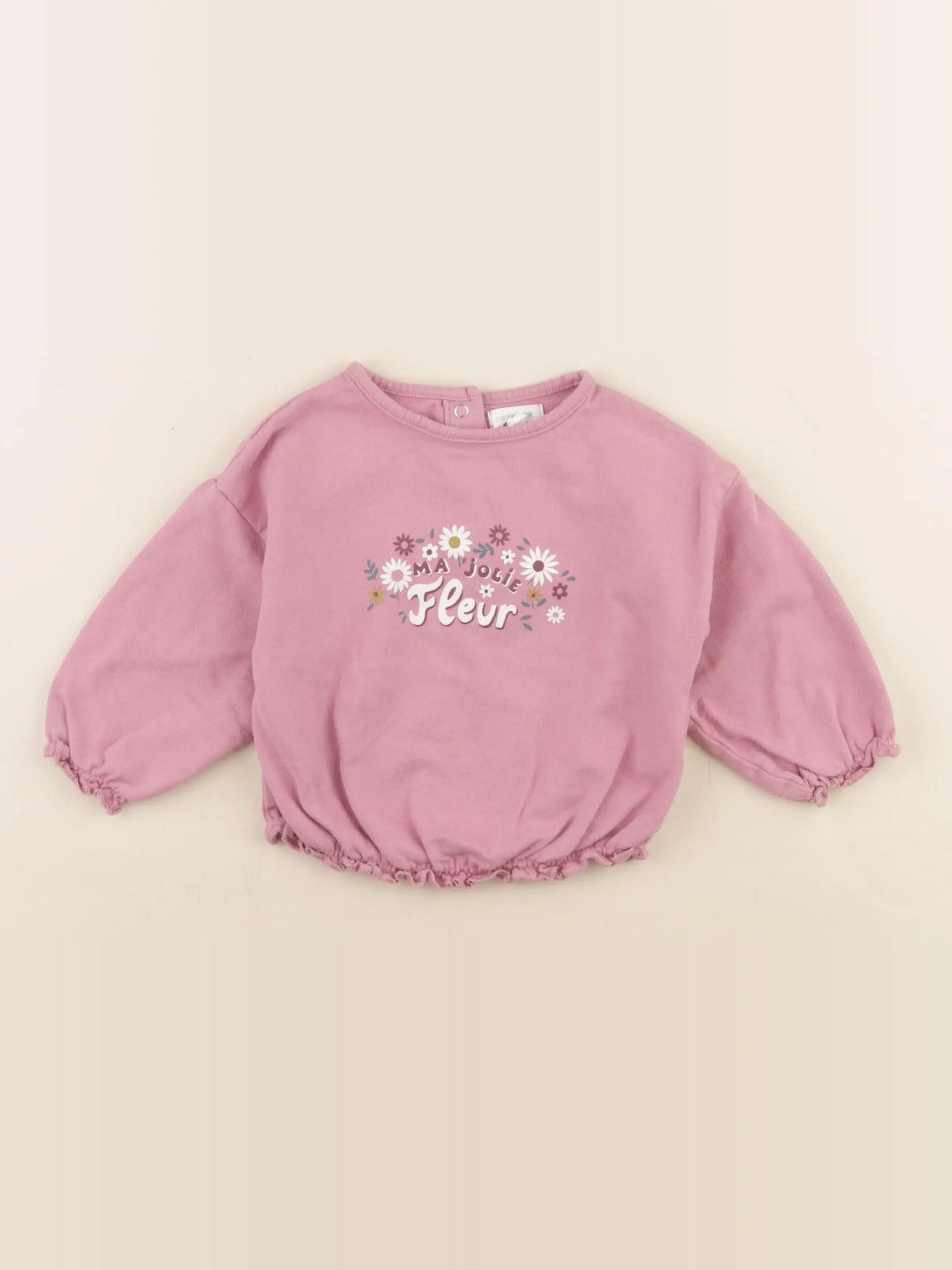 Vertbaudet - sweat rose - 12 mois