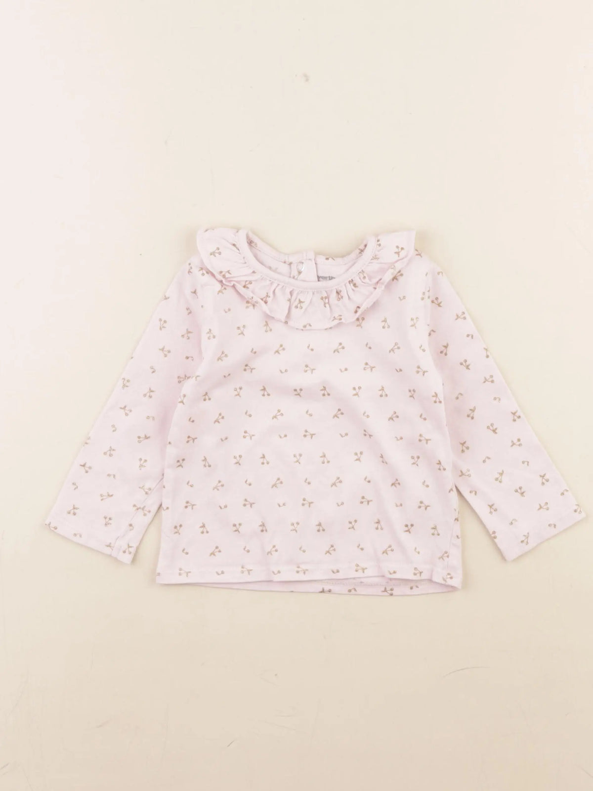 Vertbaudet - tee-shirt rose, or - 12 mois