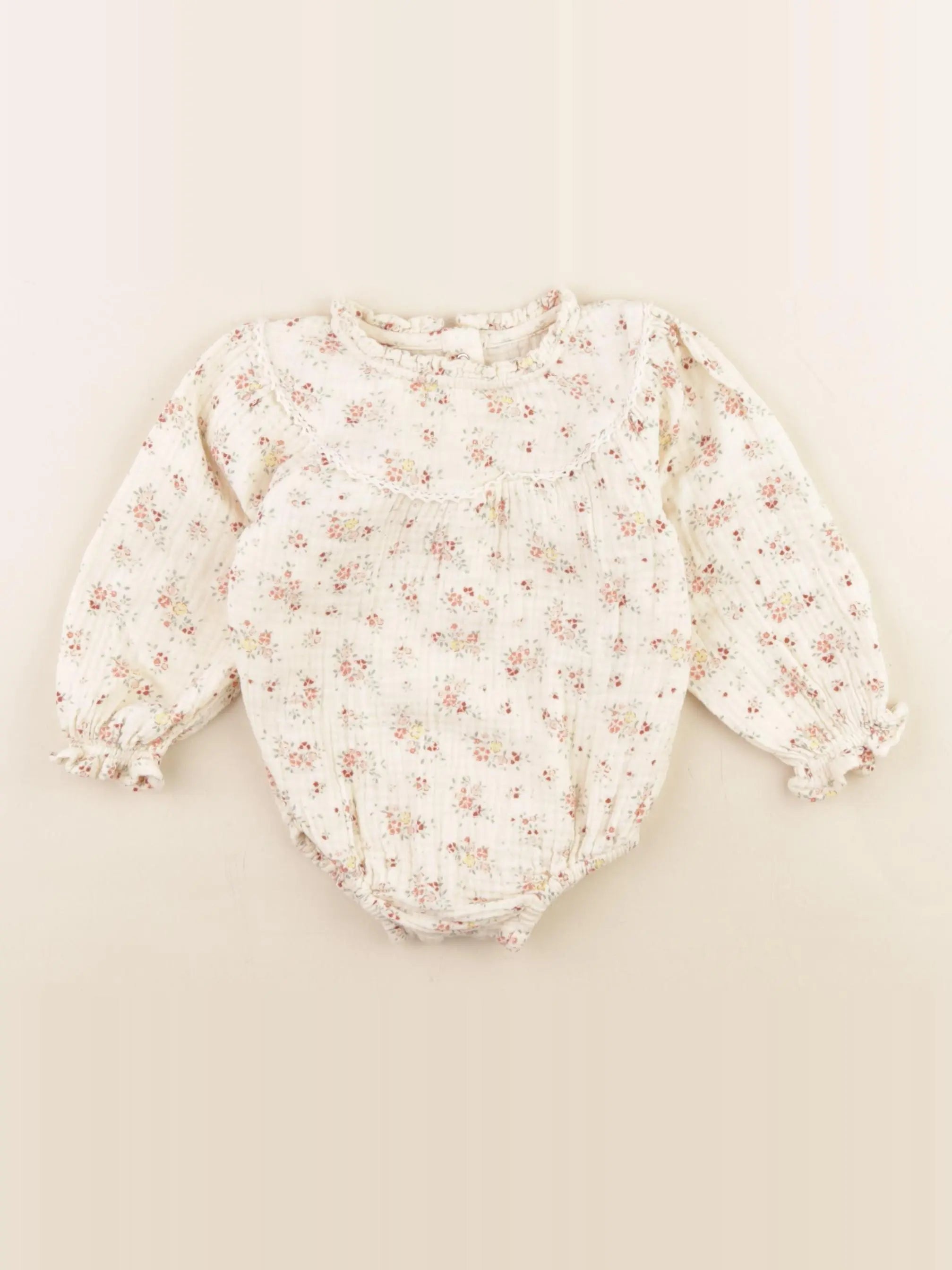Vertbaudet - combinaison beige - 9 mois