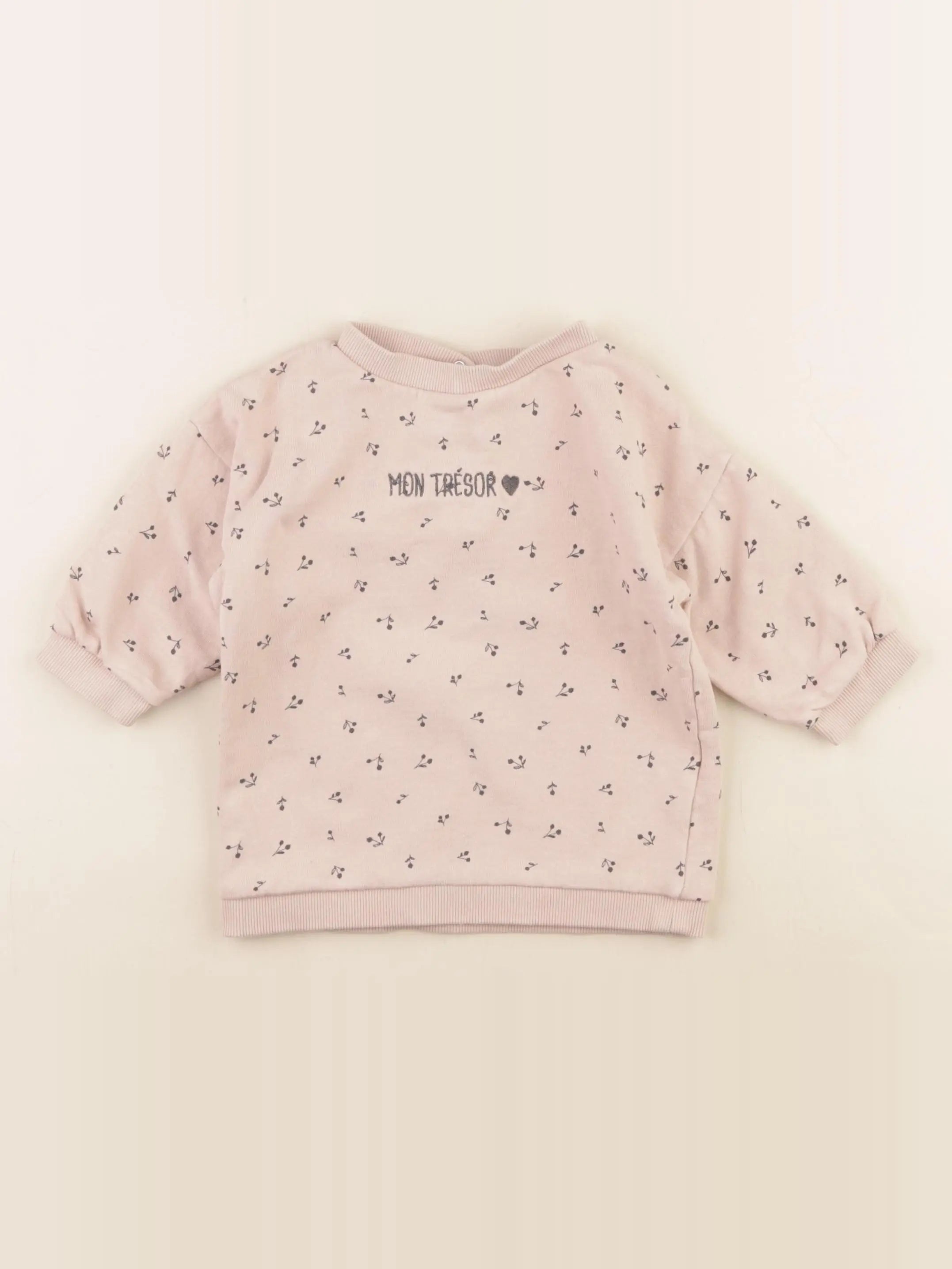Vertbaudet - sweat rose - 12 mois