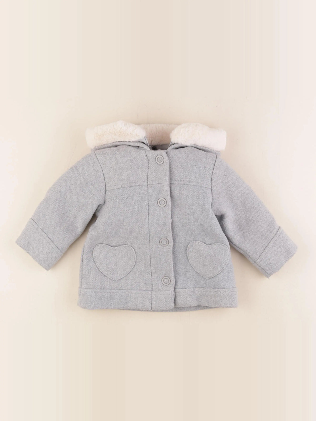 Vertbaudet - manteau gris - 12 mois