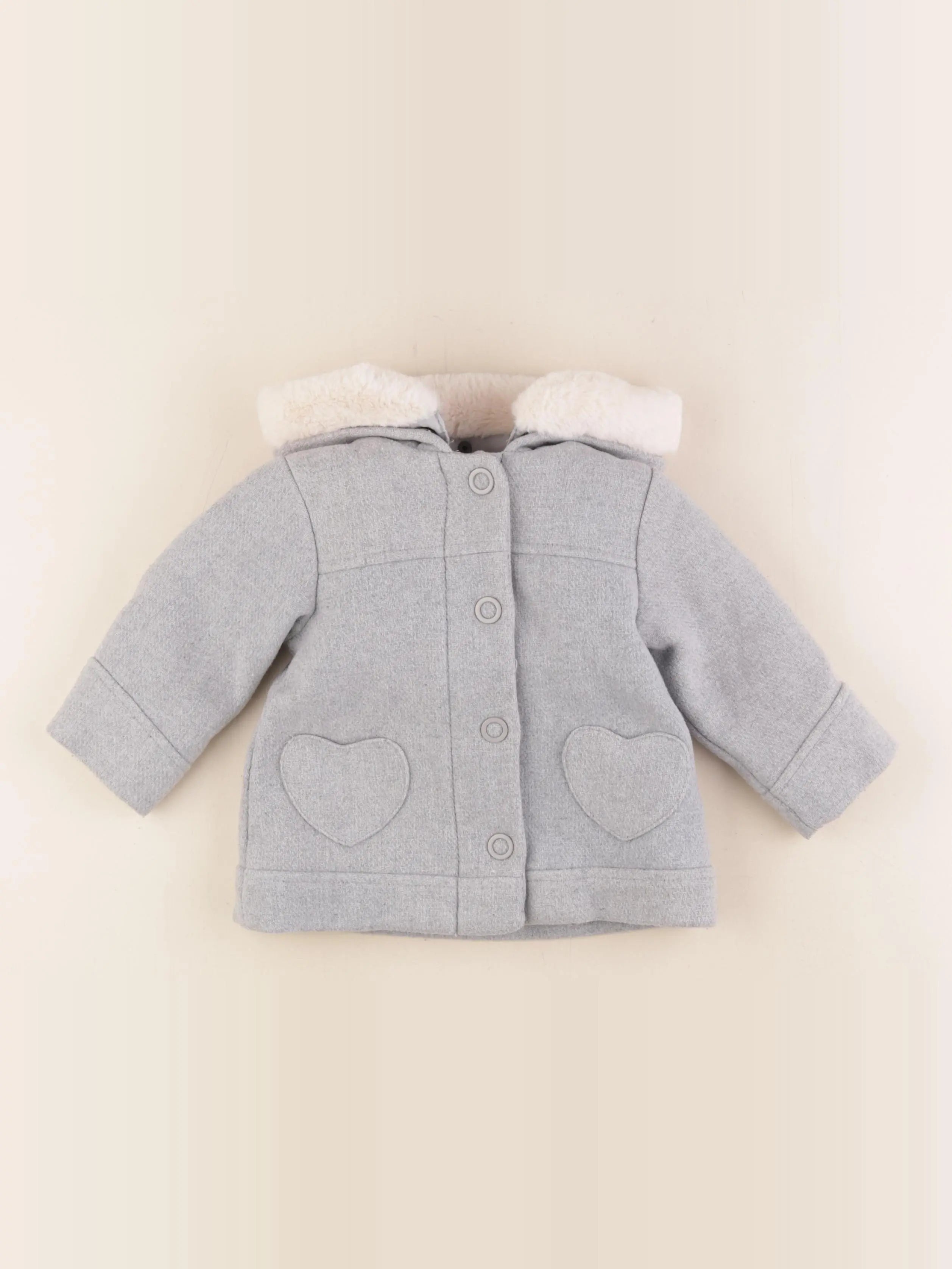 Vertbaudet - manteau gris - 12 mois