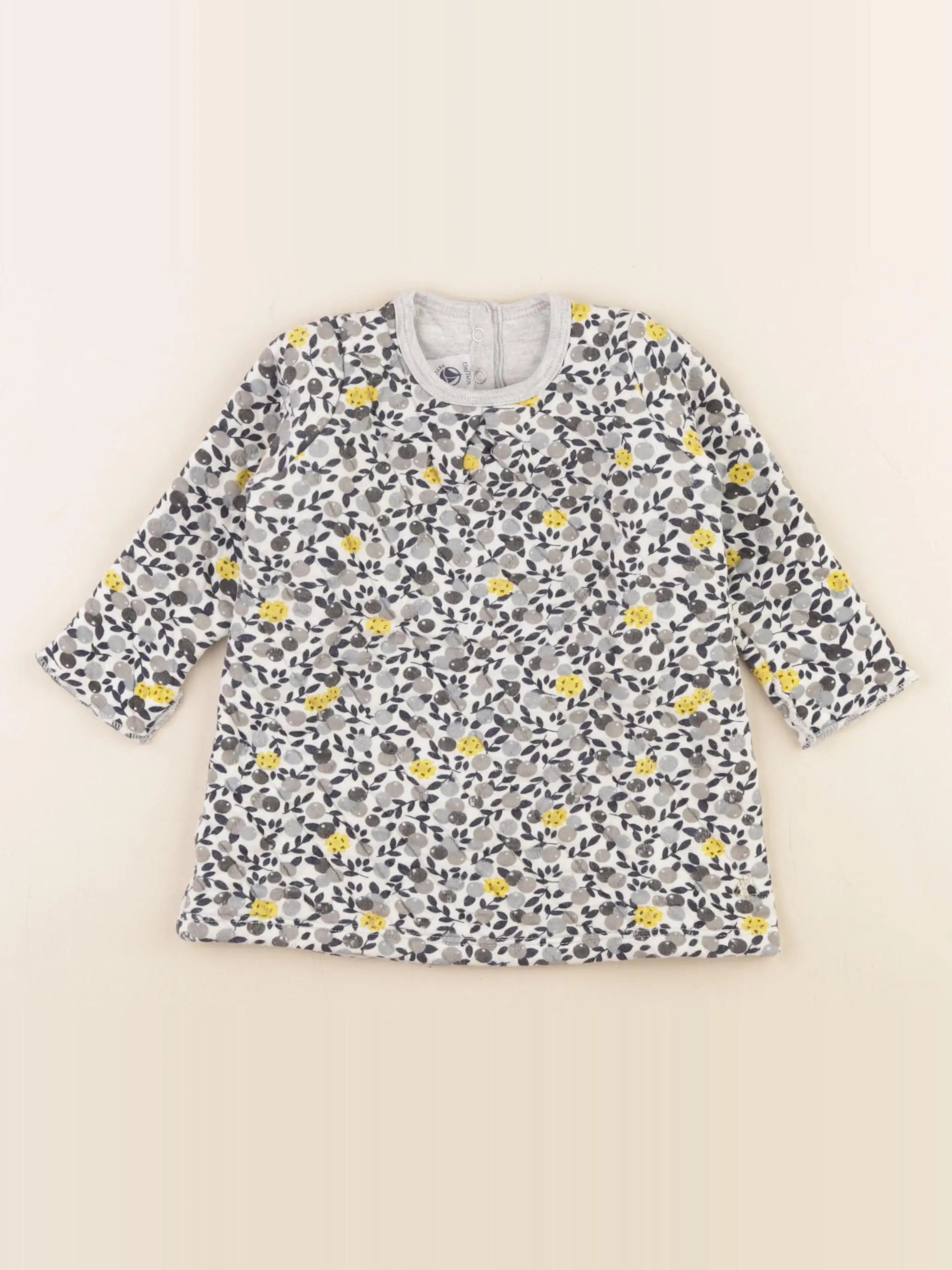 Petit Bateau - robe gris - 12 mois