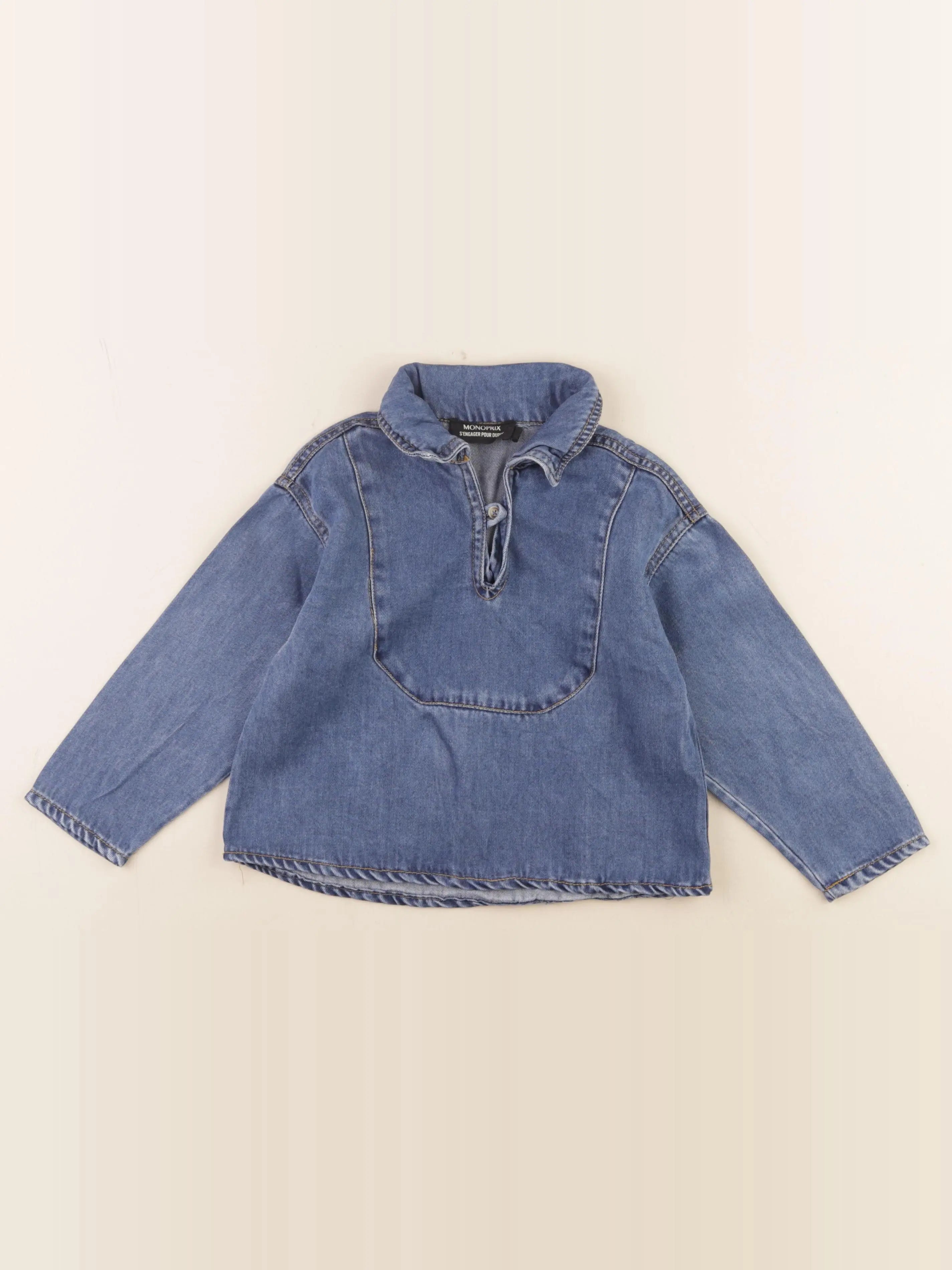 Monoprix - chemise bleu - 4 ans
