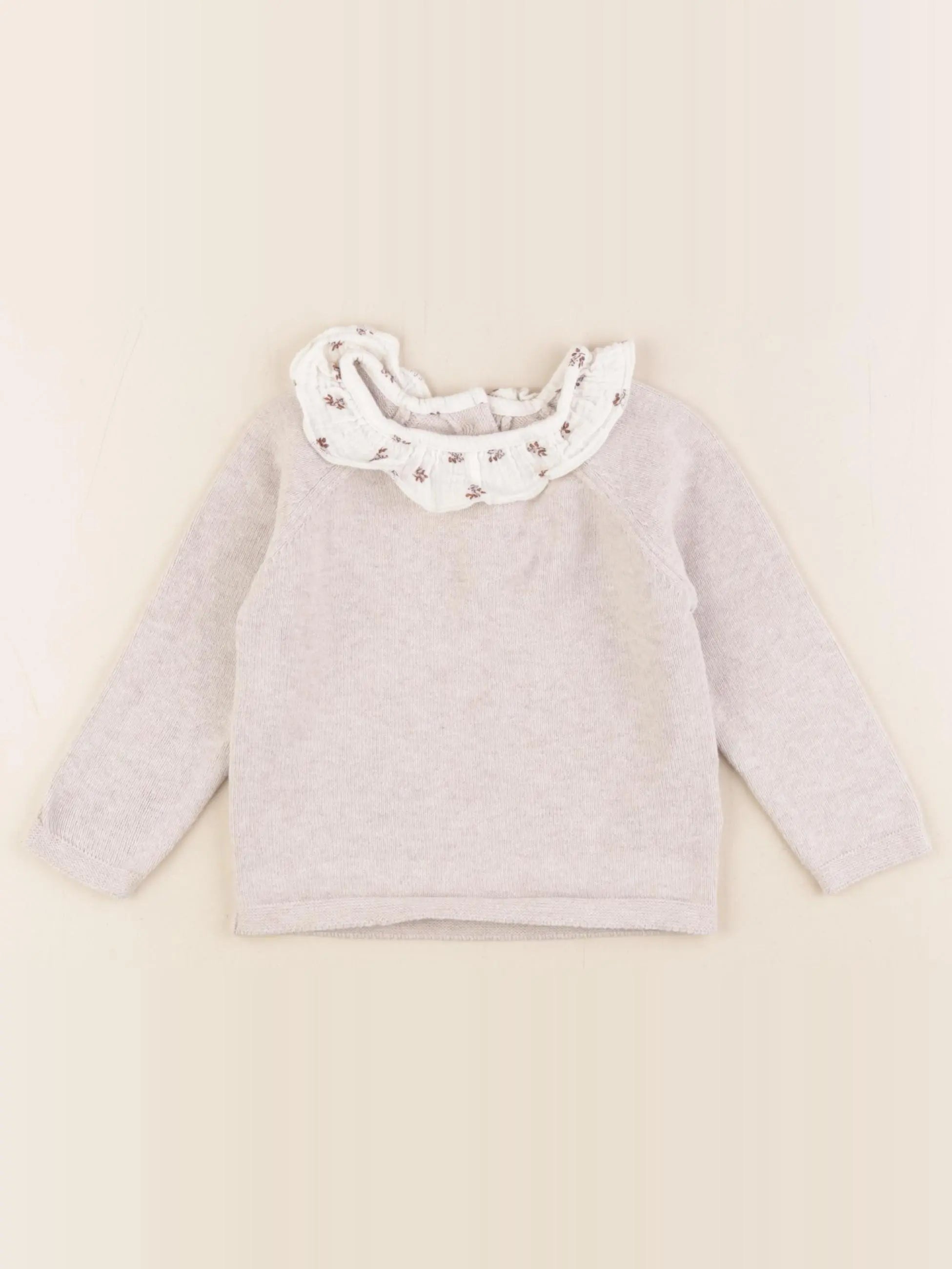 Vertbaudet - pull beige - 18 mois