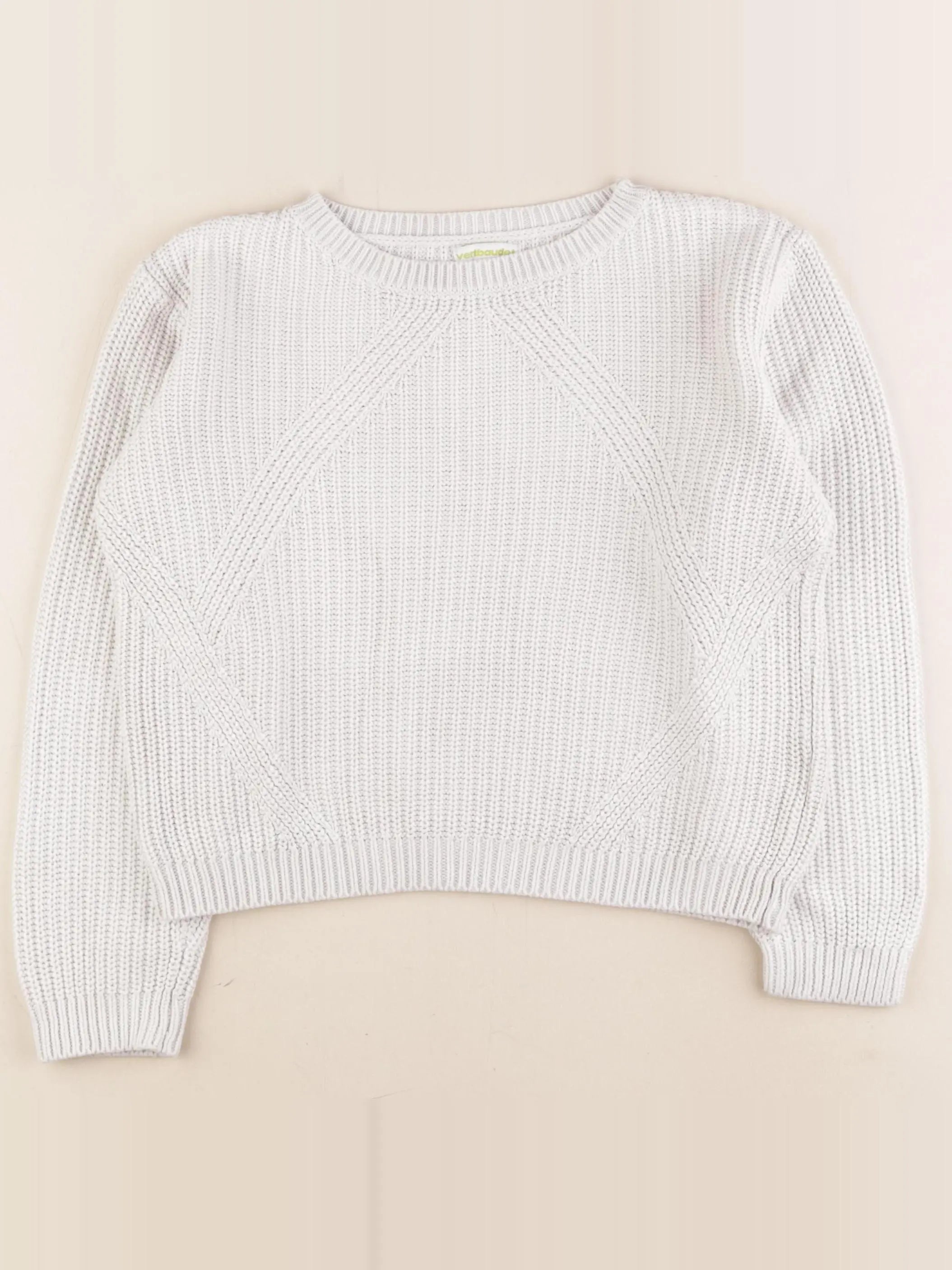 Vertbaudet - pull blanc - 8 ans
