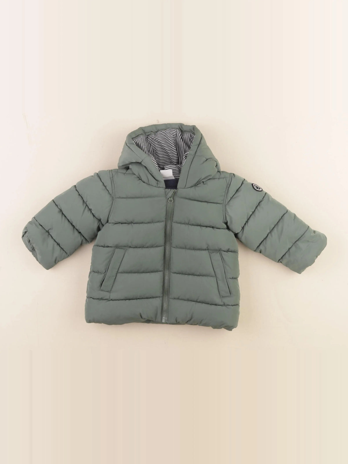 Petit Bateau - doudoune vert - 6 mois