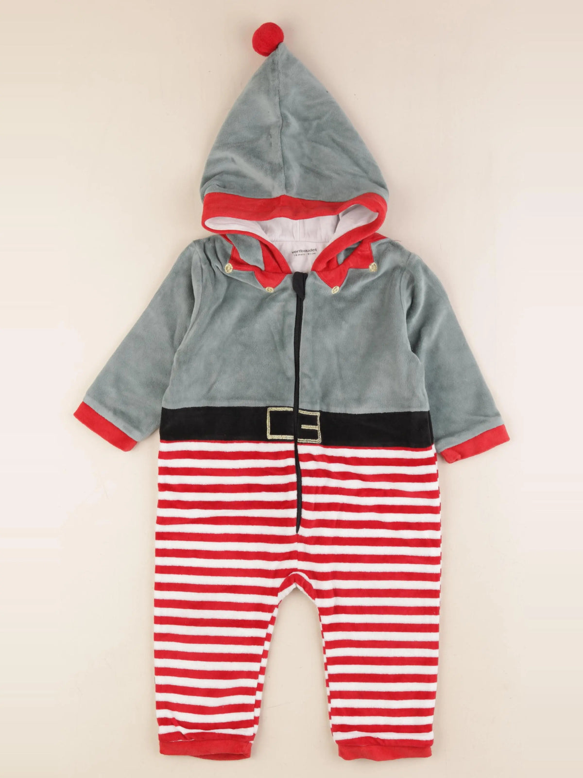 Vertbaudet - sur-pyjama rouge, vert - 18 mois
