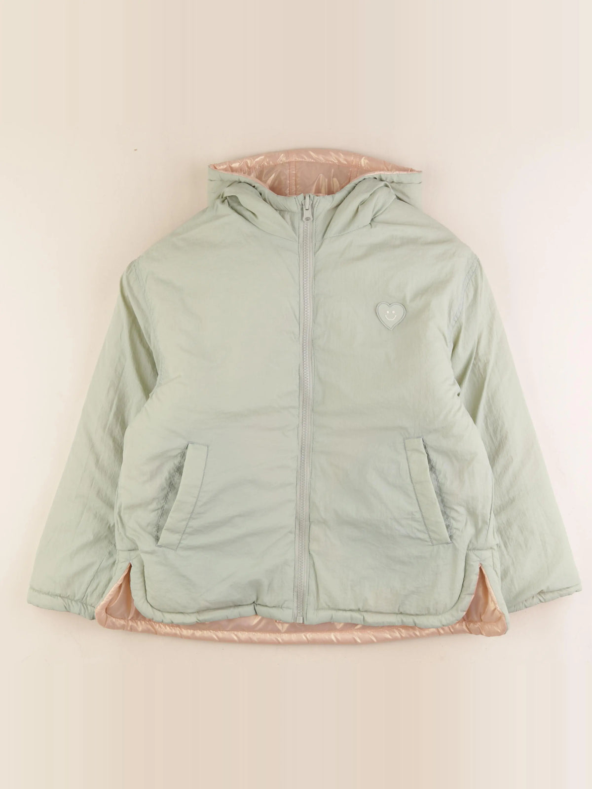 Vertbaudet - doudoune réversible rose, vert - 12 ans