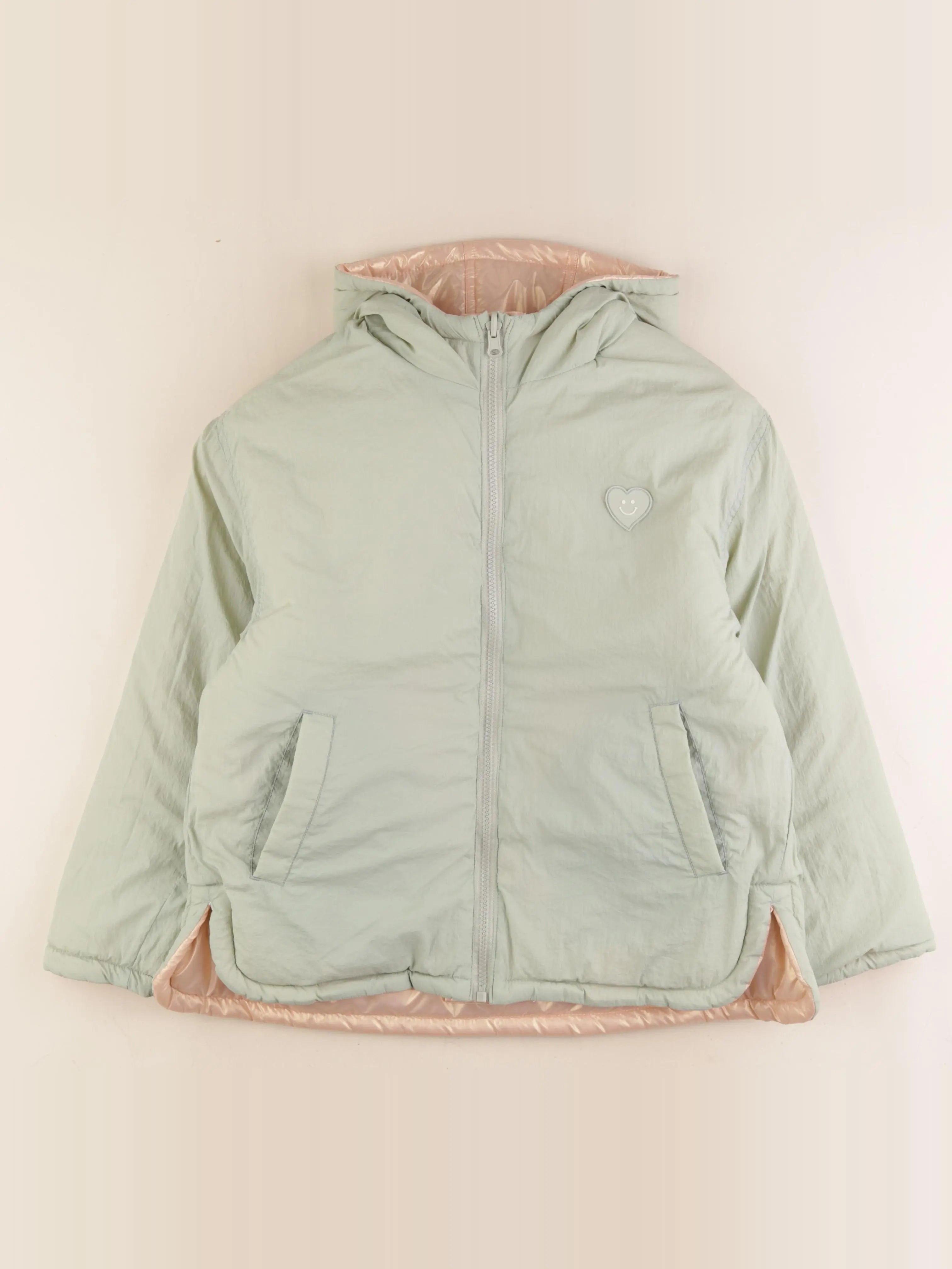 Vertbaudet - doudoune réversible rose, vert - 12 ans