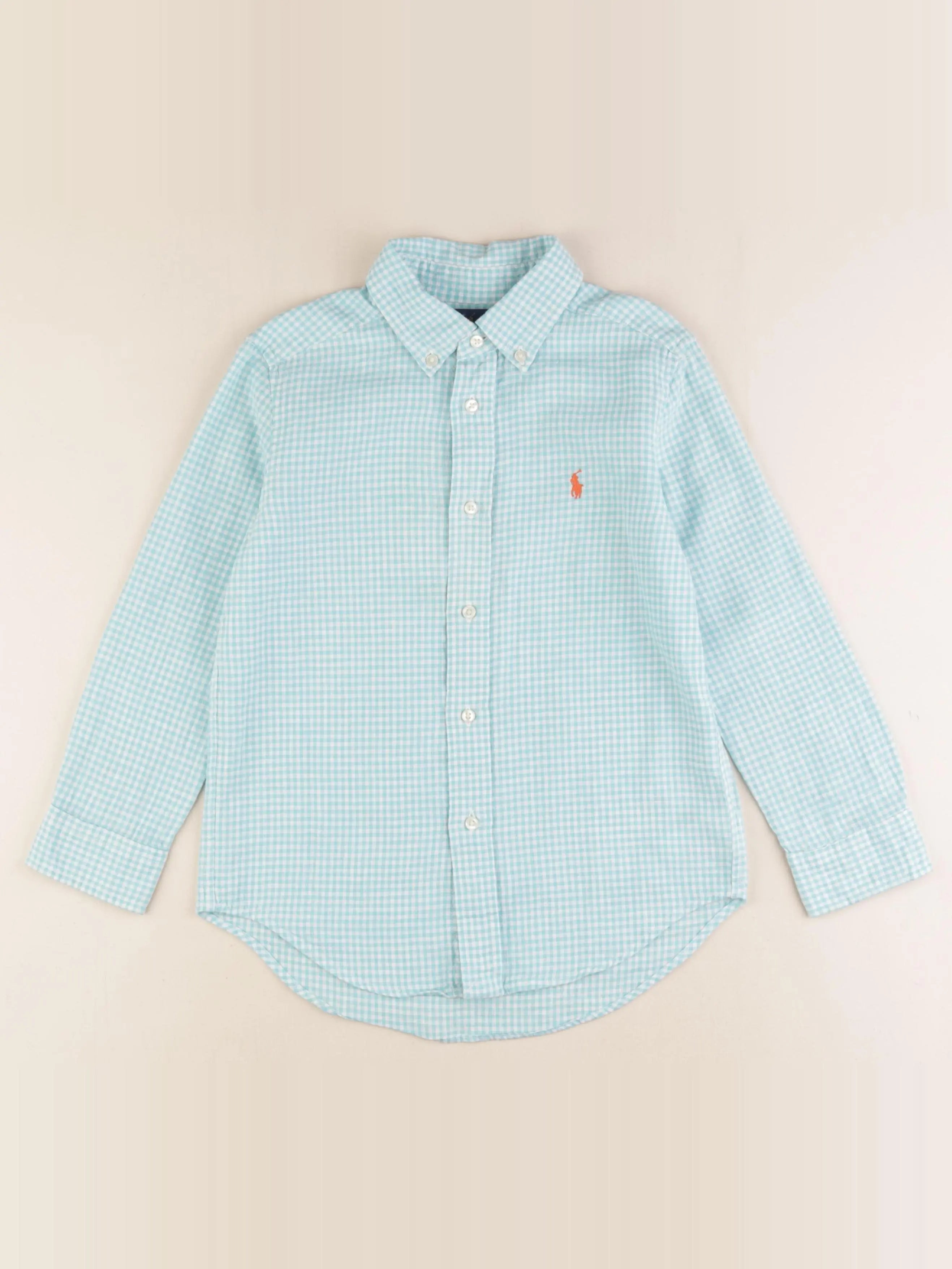Ralph Lauren - chemise bleu, blanc - 5 ans