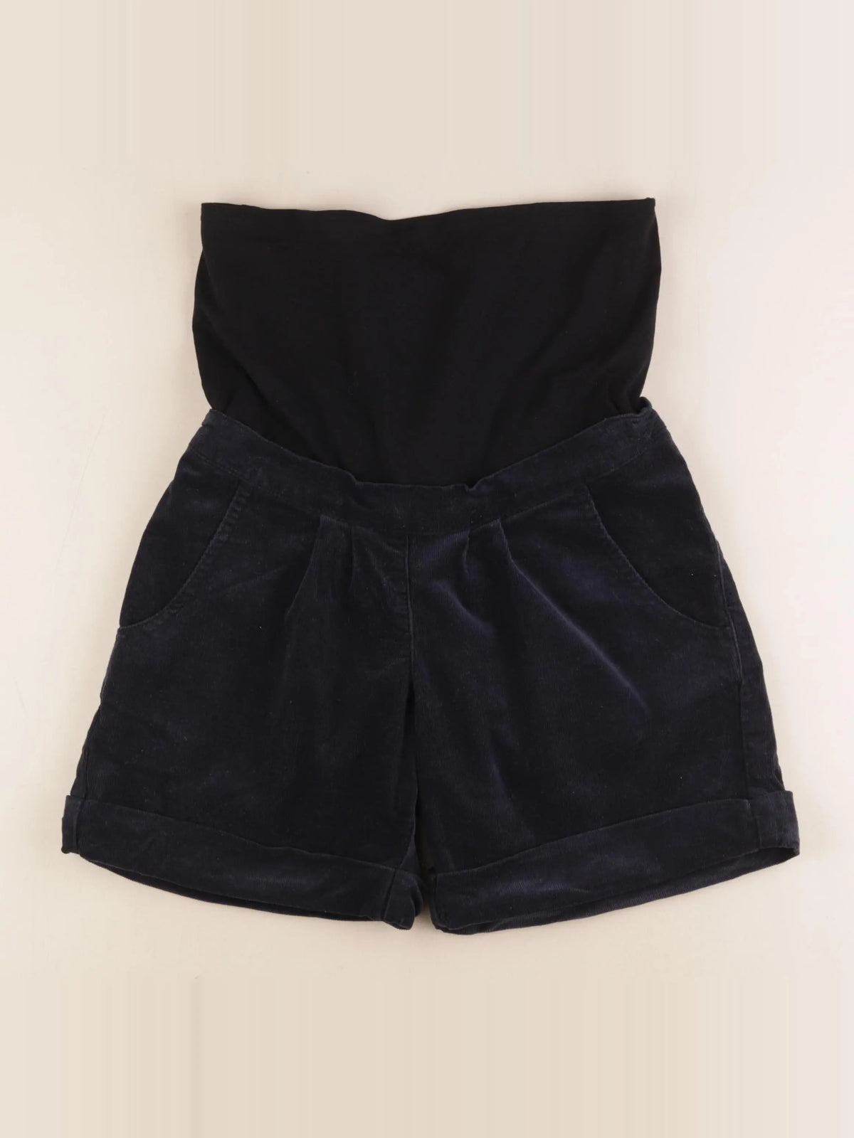 Envie de fraise - short velours grossesse bleu - 38