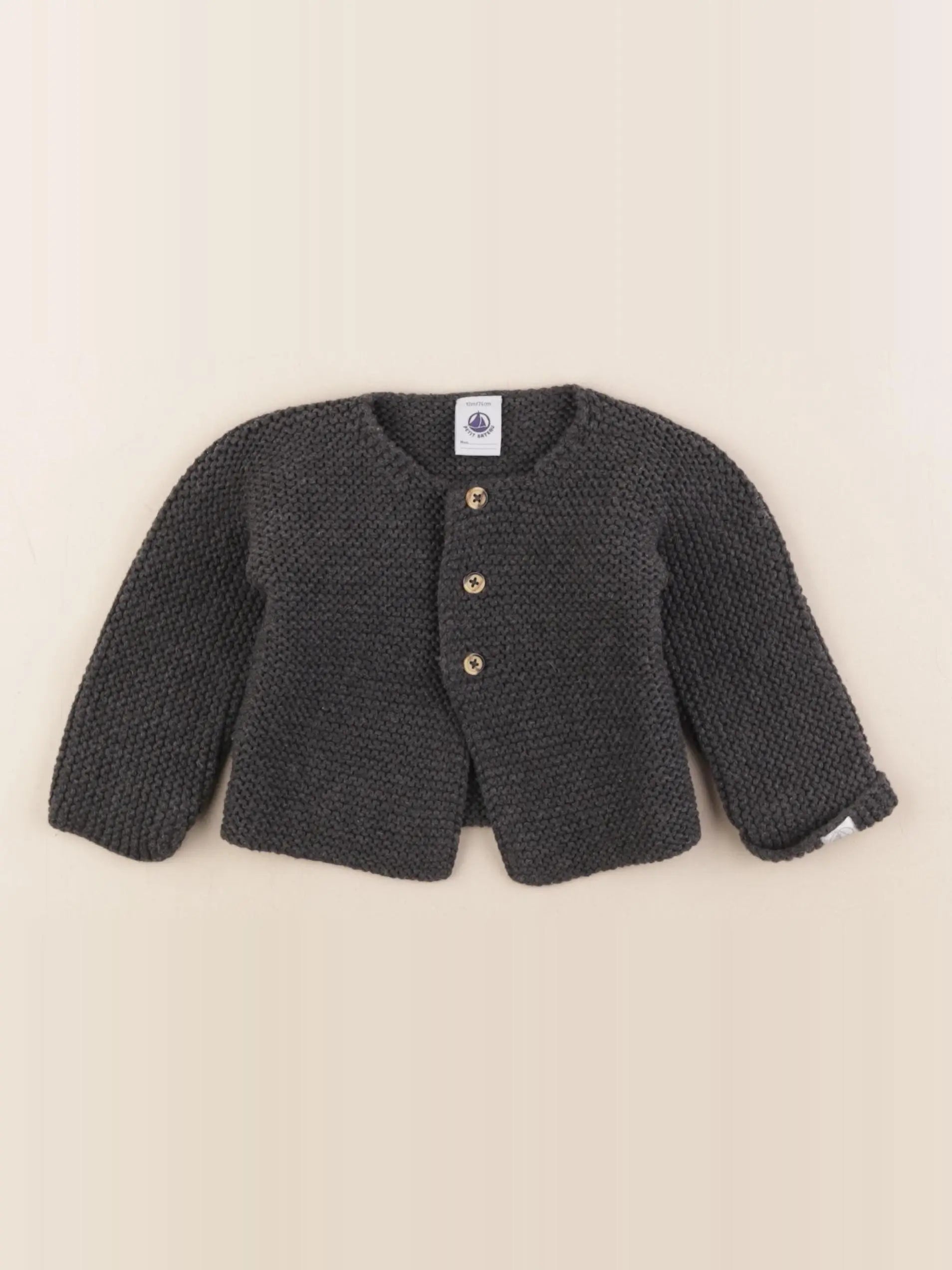 Petit Bateau - pull gris - 12 mois