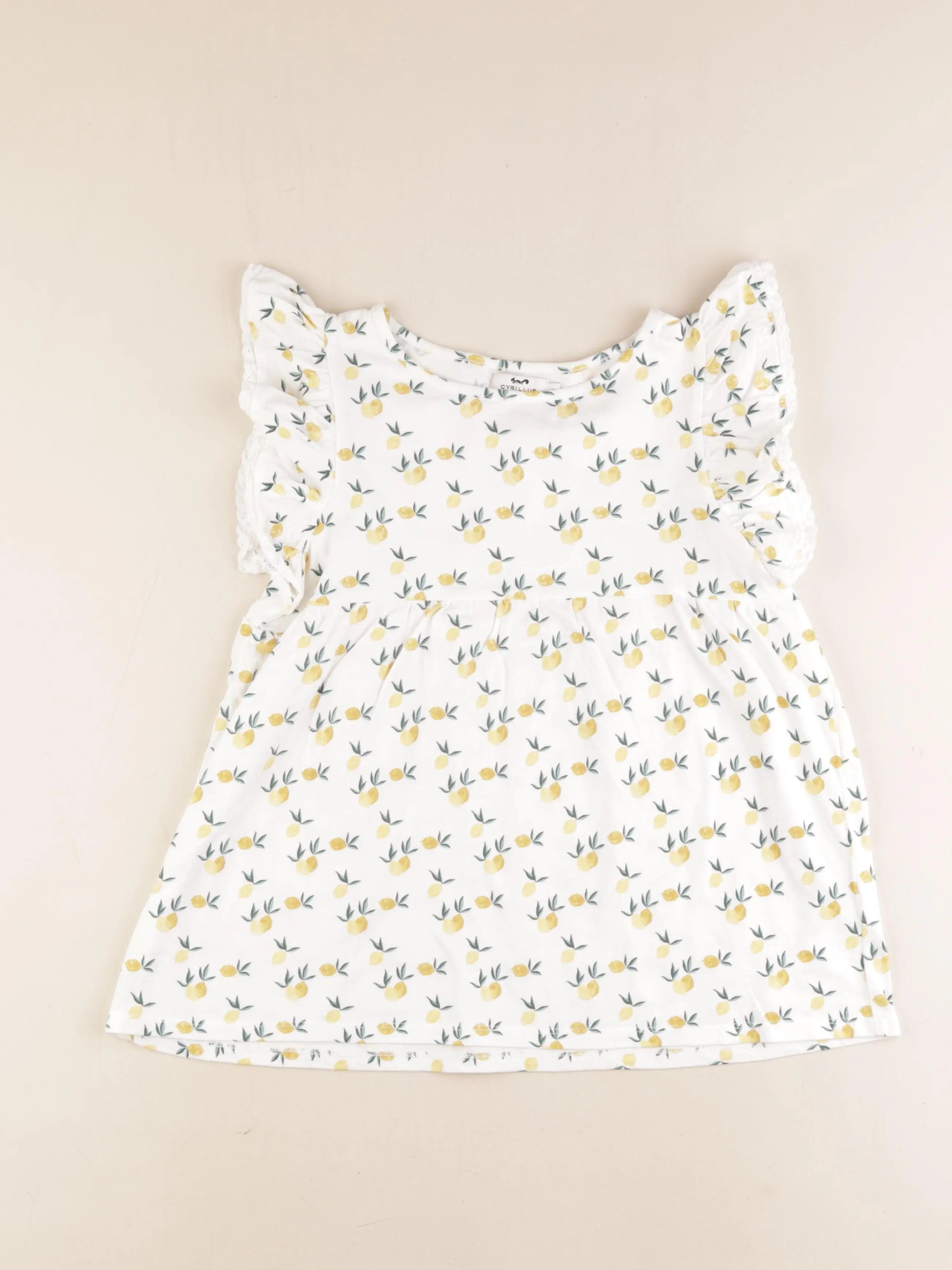 Cyrillus - tee-shirt jaune, blanc - 12 ans