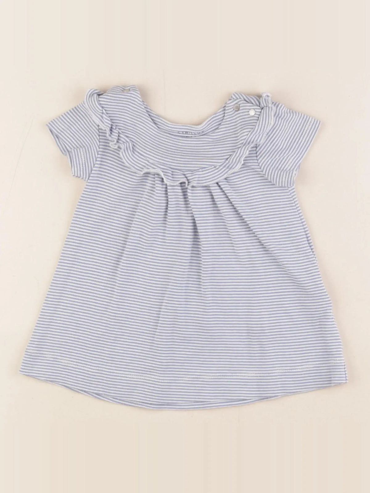 Cyrillus - robe bleu, blanc - 6 mois