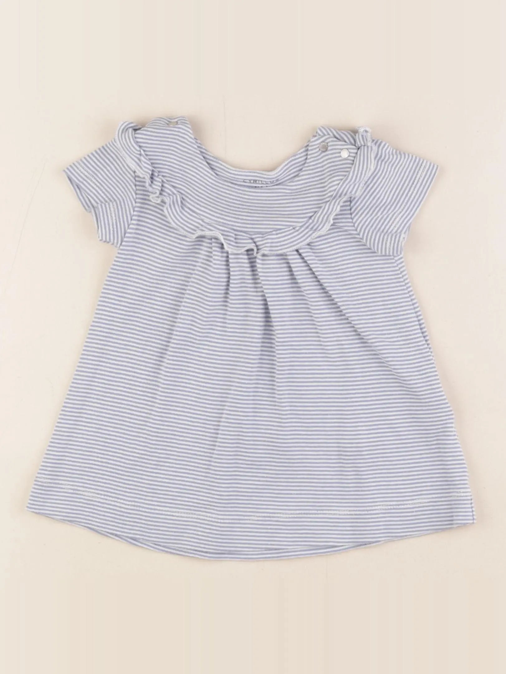 Cyrillus - robe bleu, blanc - 6 mois