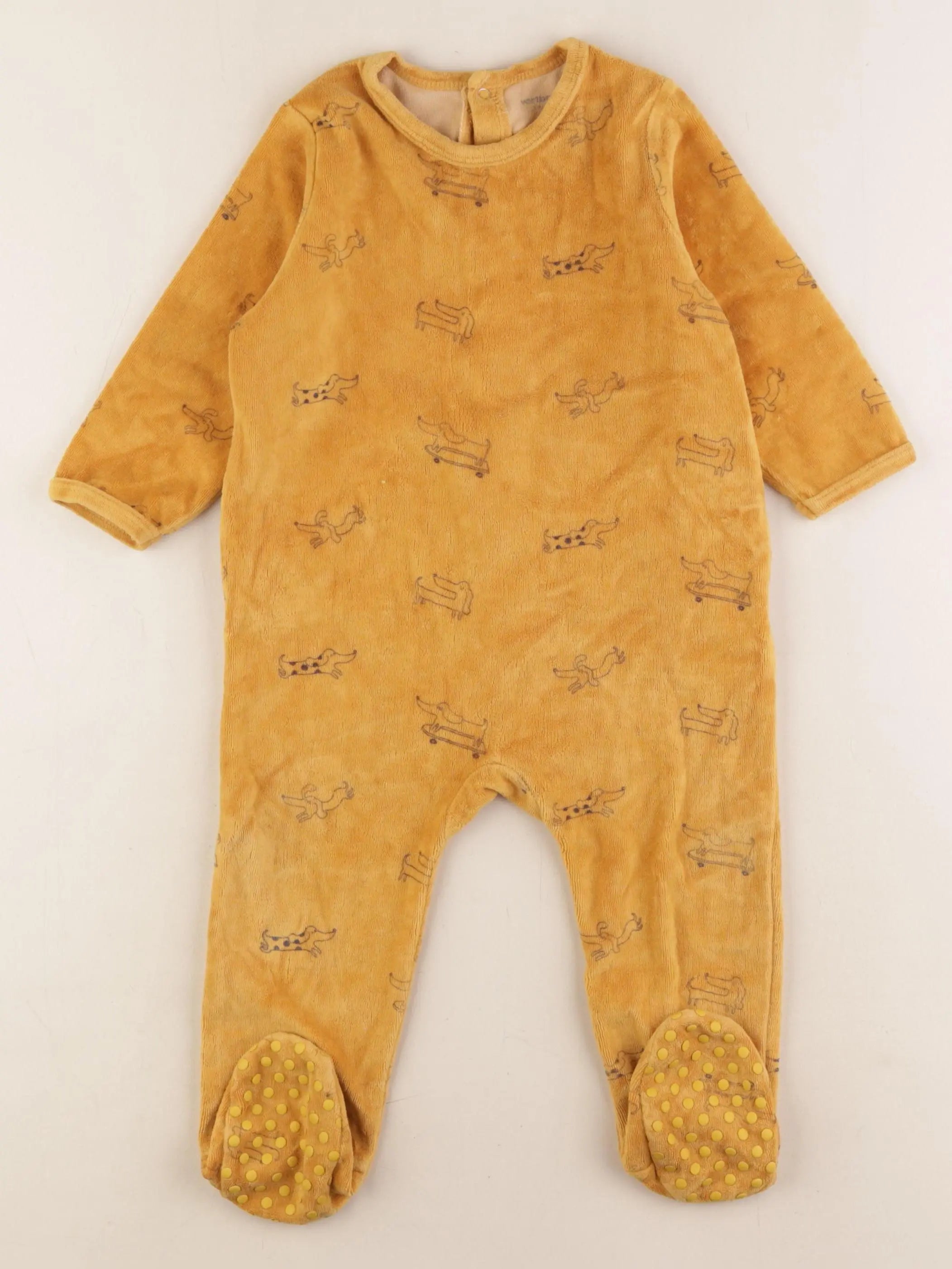 Vertbaudet - pyjama velours jaune - 18 mois