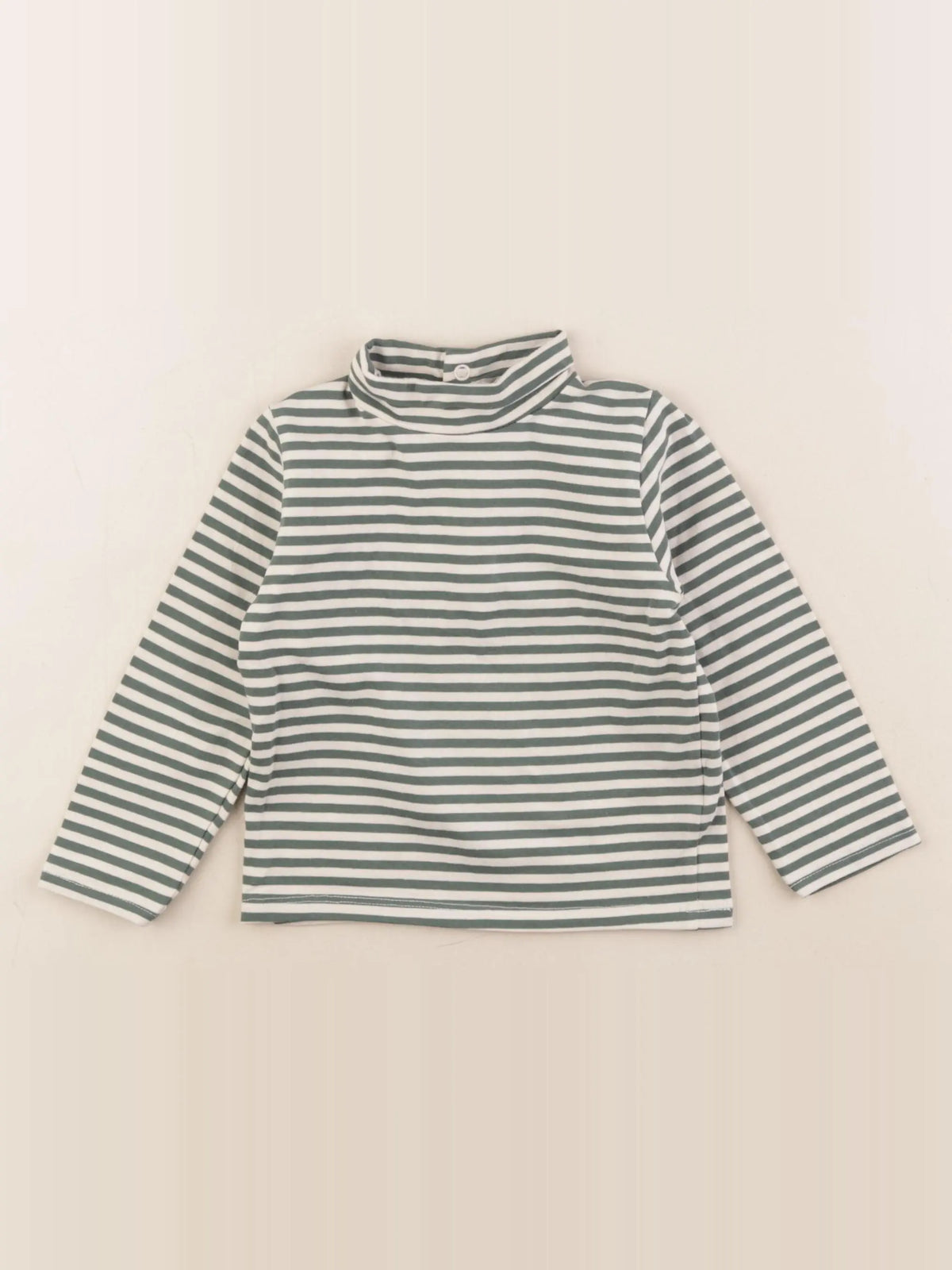 Vertbaudet - sous-pull beige, vert - 18 mois