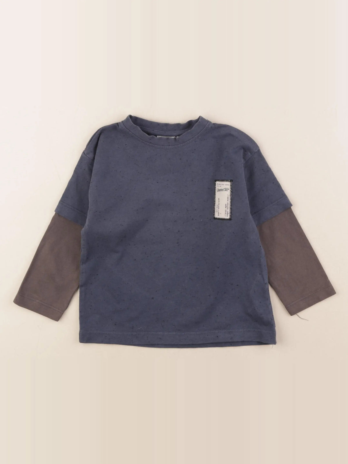 Zara - tee-shirt bleu, taupe - 12/18 mois