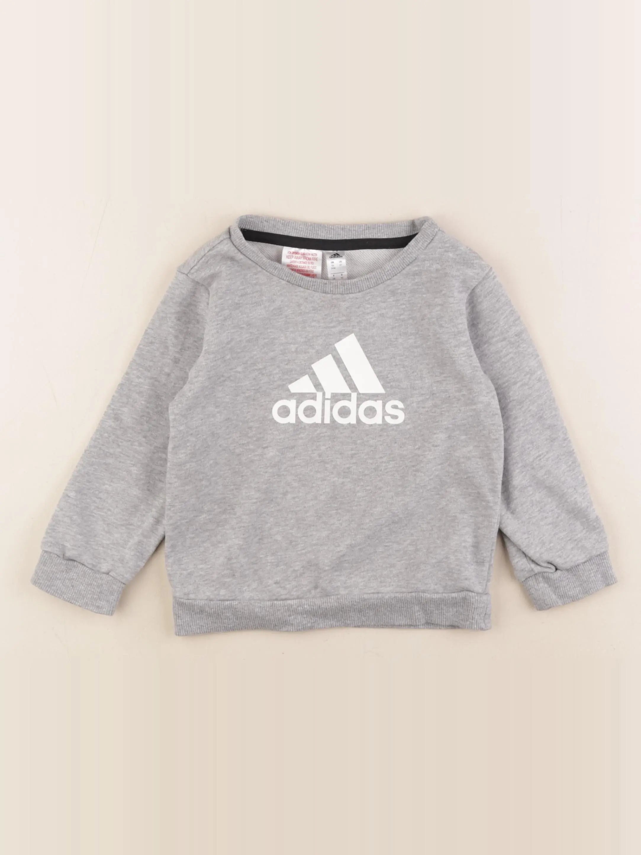Adidas - sweat gris - 18/24 mois