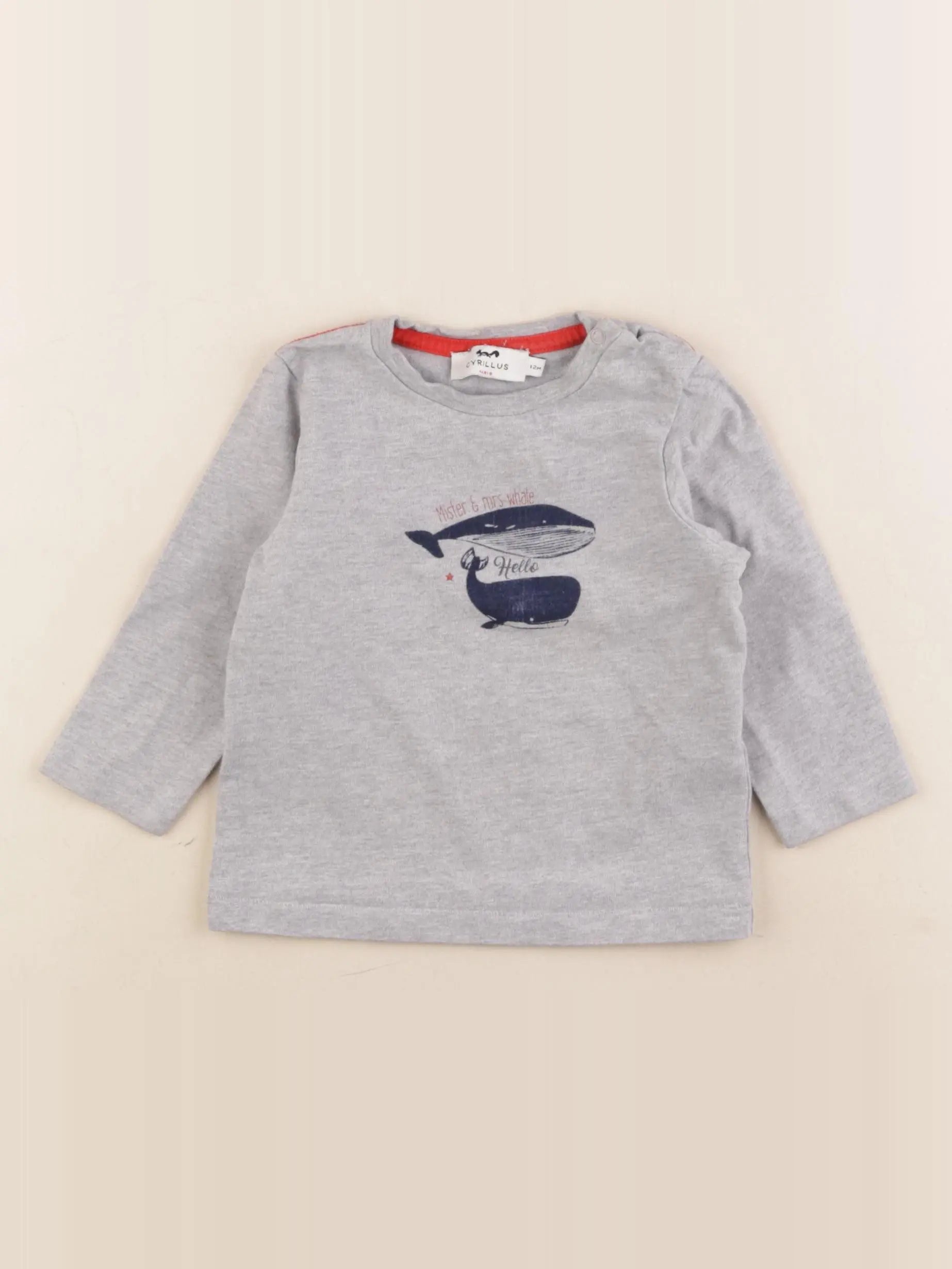 Cyrillus - tee-shirt gris - 12 mois