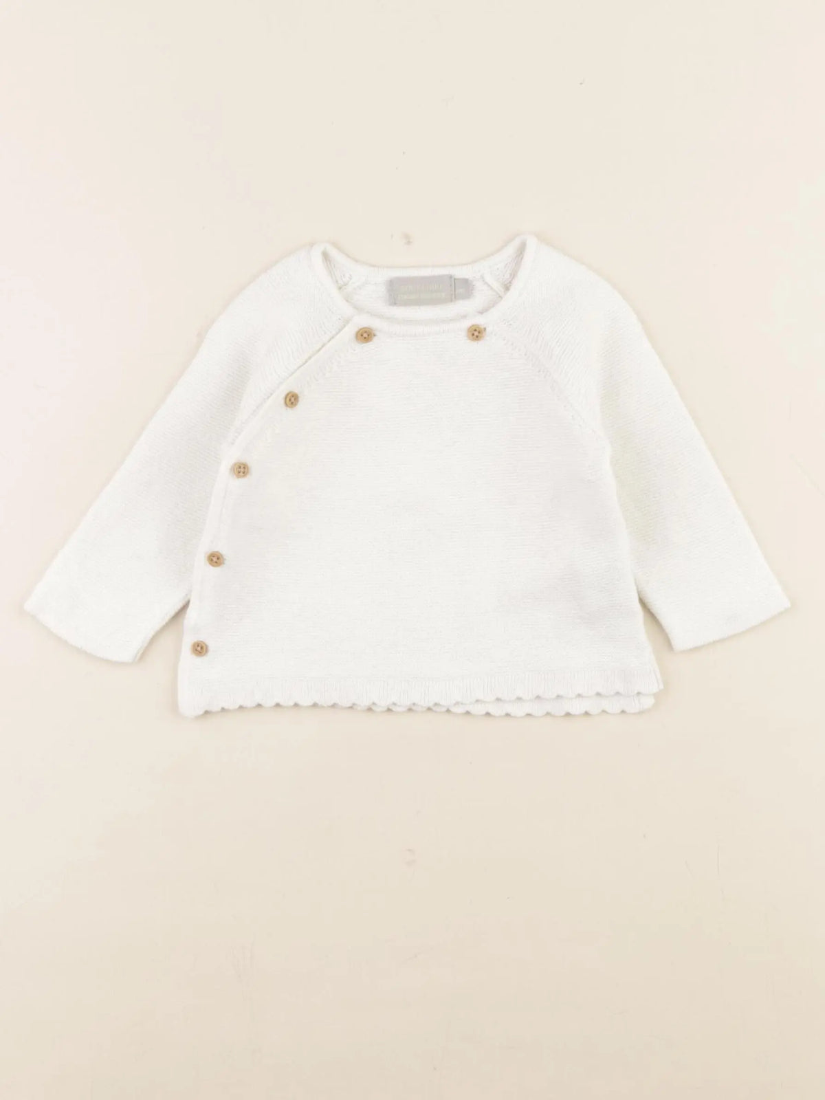 Boutchou - pull blanc - 3 mois