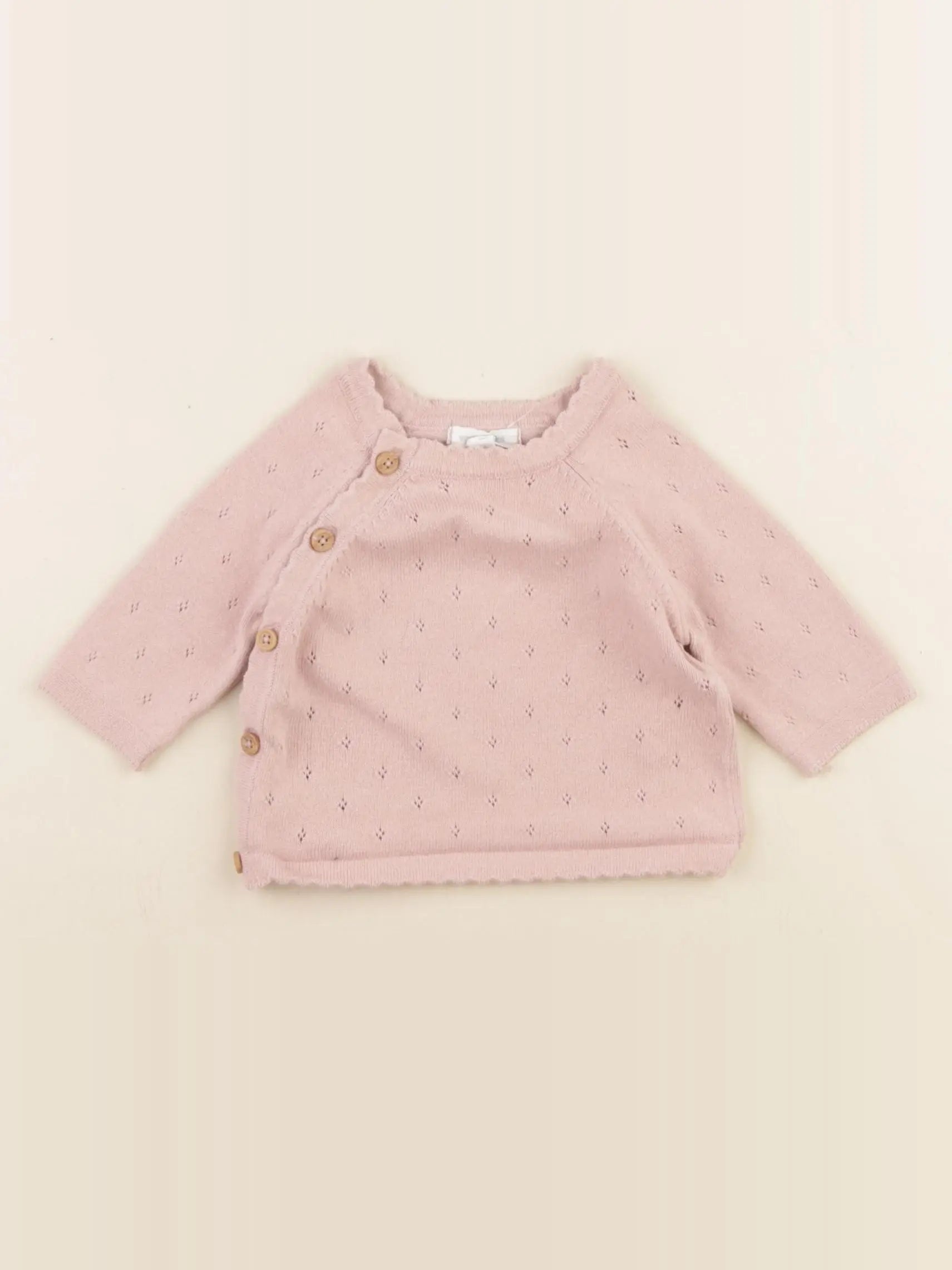 Vertbaudet - pull rose - 1 mois