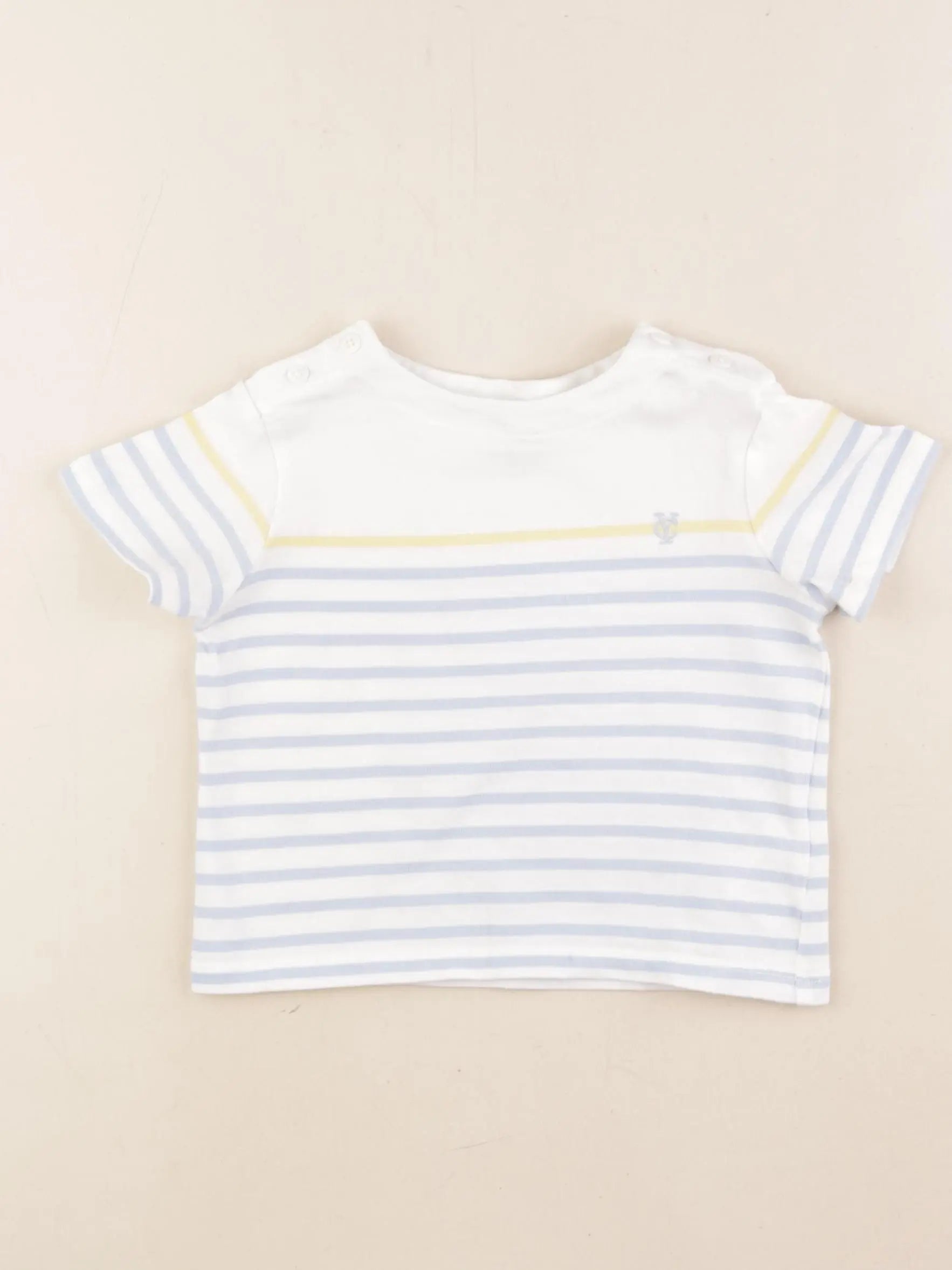 Cyrillus - tee-shirt blanc, bleu - 24 mois
