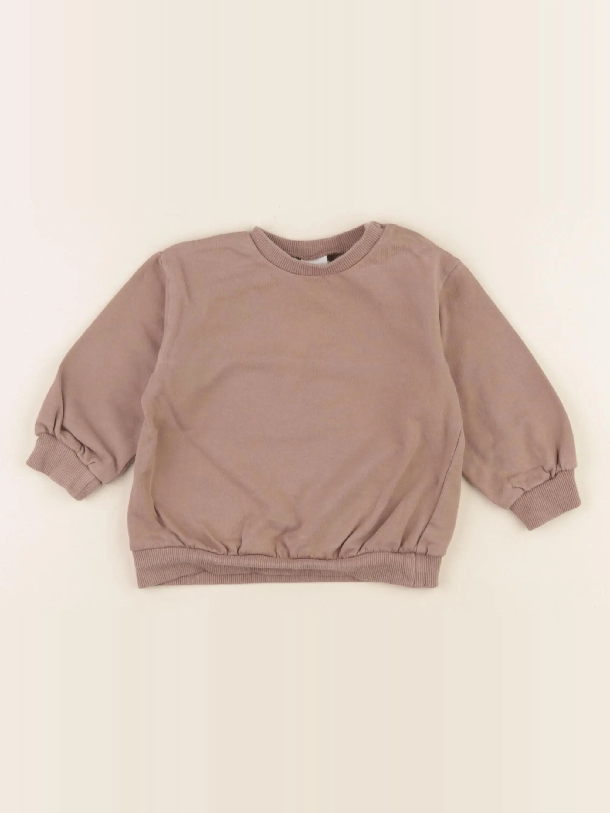 H&M - sweat marron - 6/9 mois