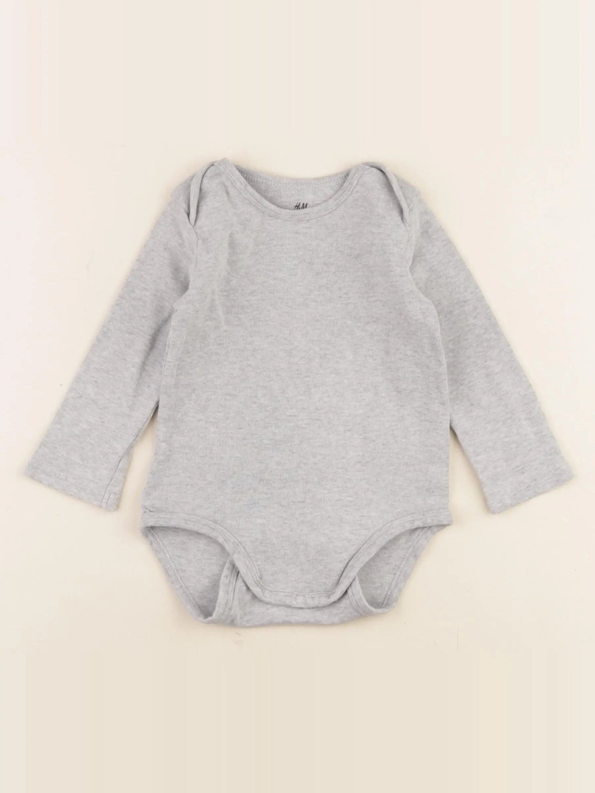 H&M - body gris - 6/9 mois