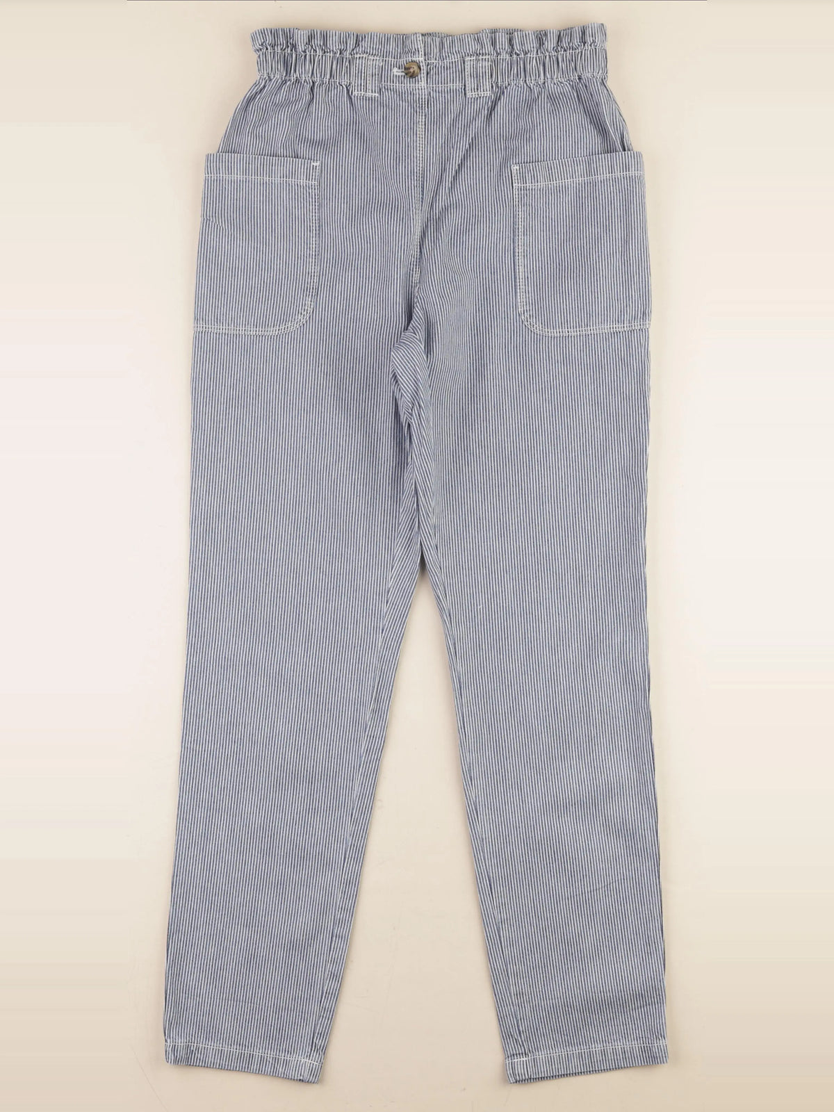 Cyrillus - pantalon bleu, blanc - 14 ans