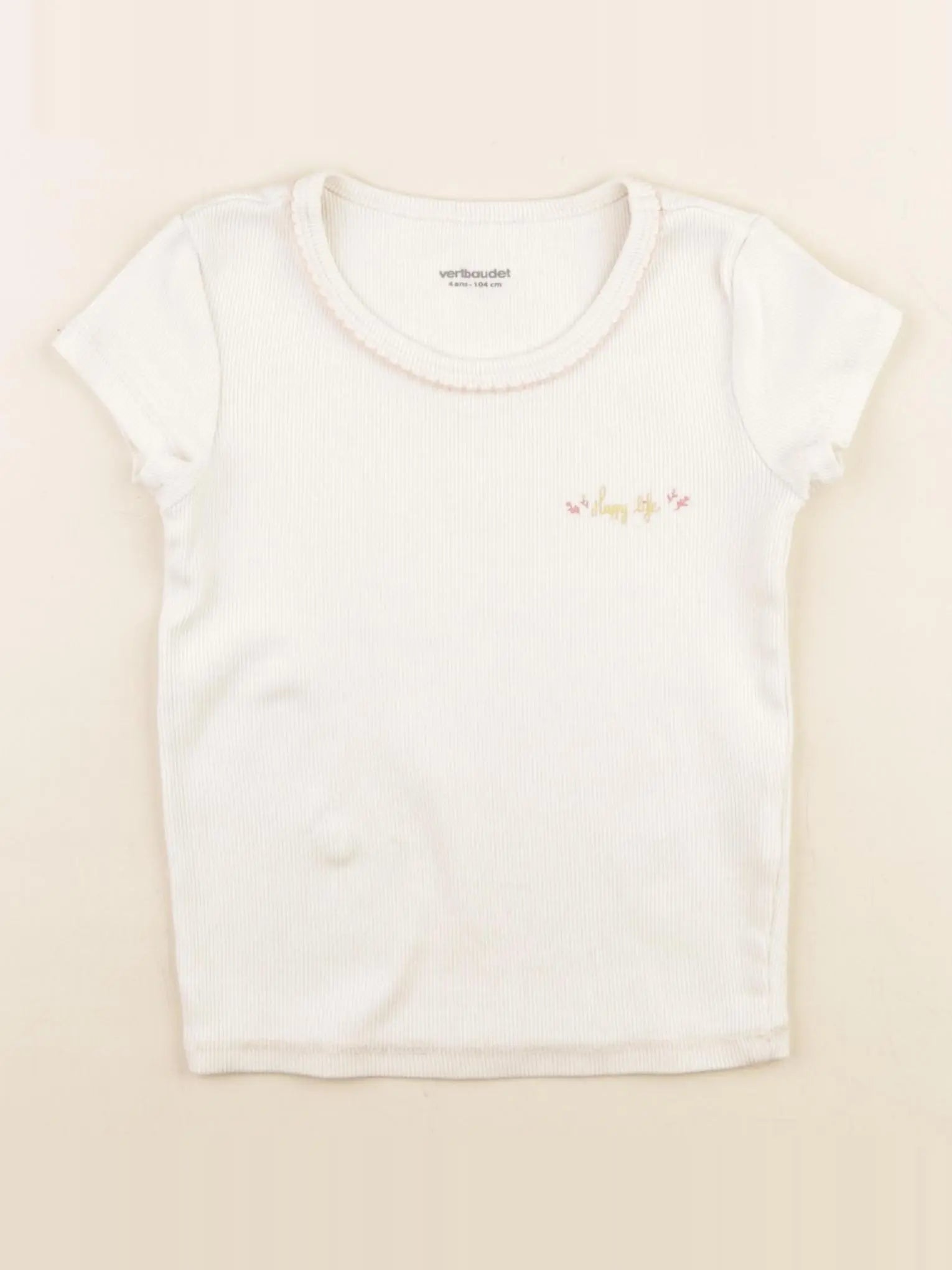 Vertbaudet - maillot de corps beige - 4 ans