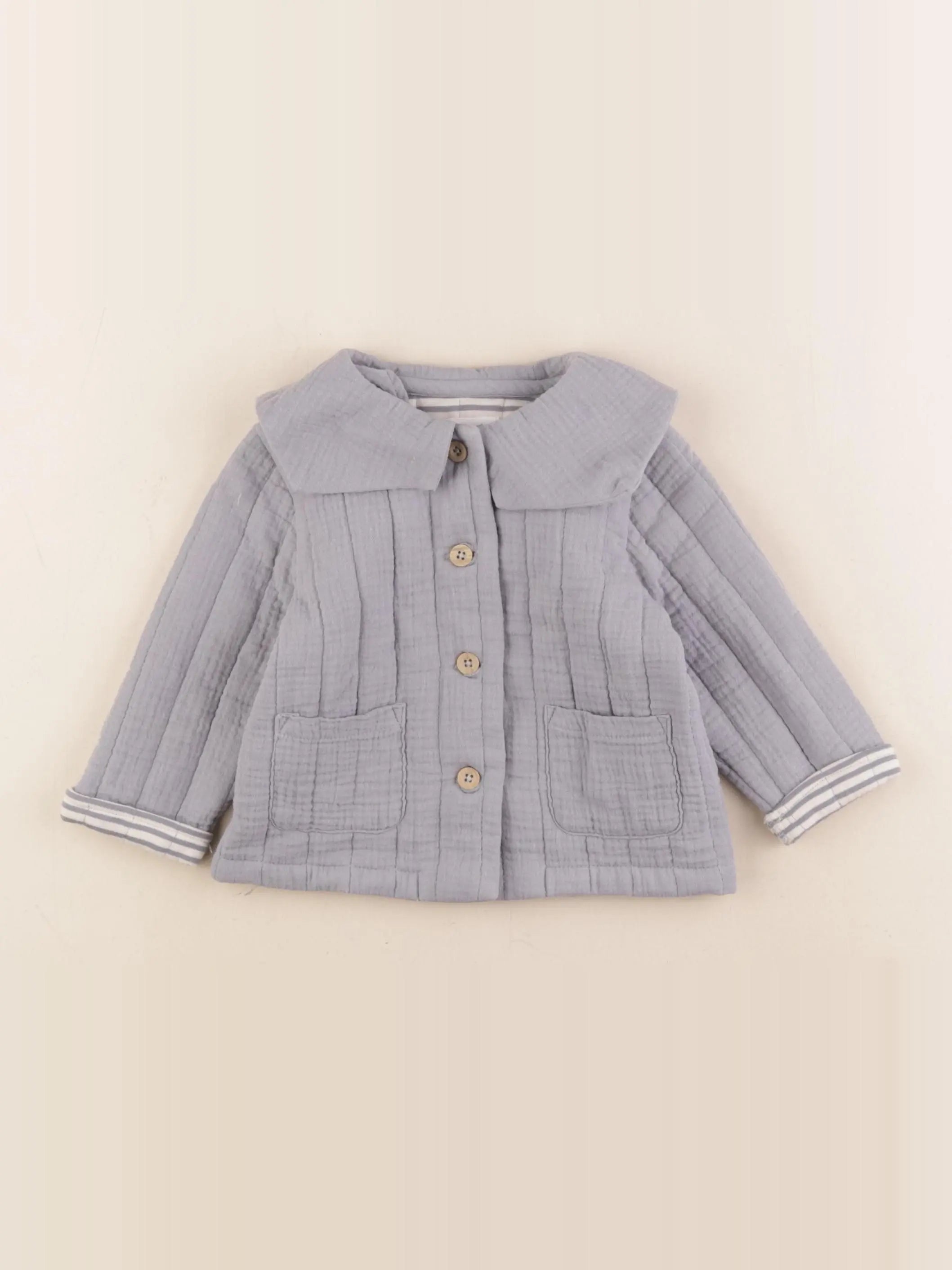 Vertbaudet - veste bleu - 12 mois