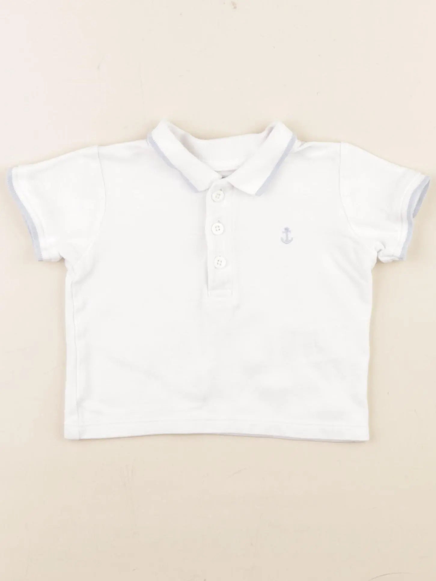 Vertbaudet - polo blanc - 6 mois