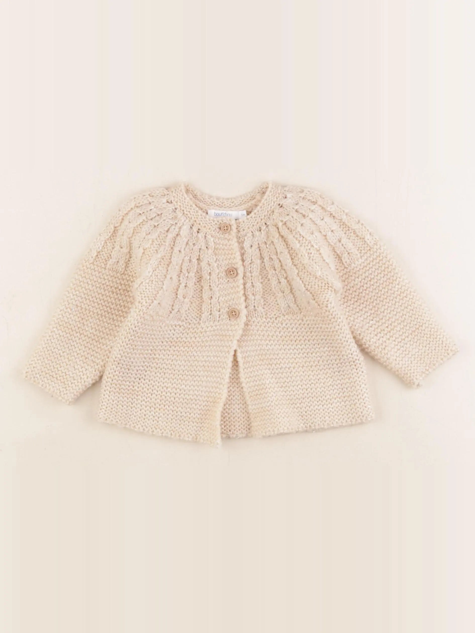 Boutchou - gilet beige, argent - 6 mois