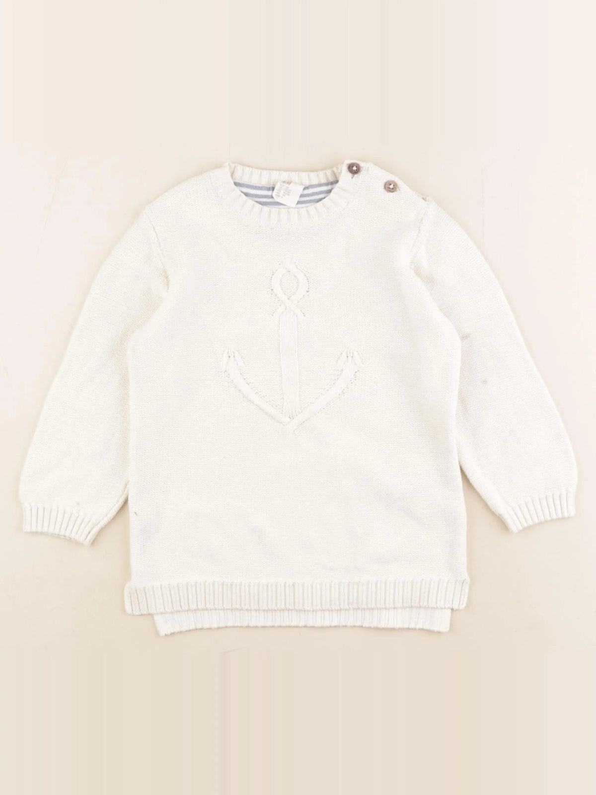 H&M - pull beige - 18/24 mois