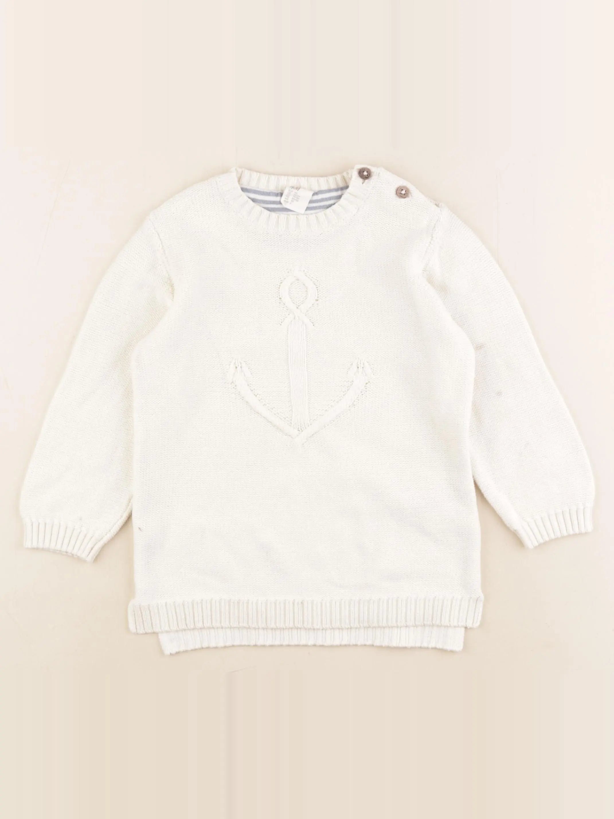 H&M - pull beige - 18/24 mois